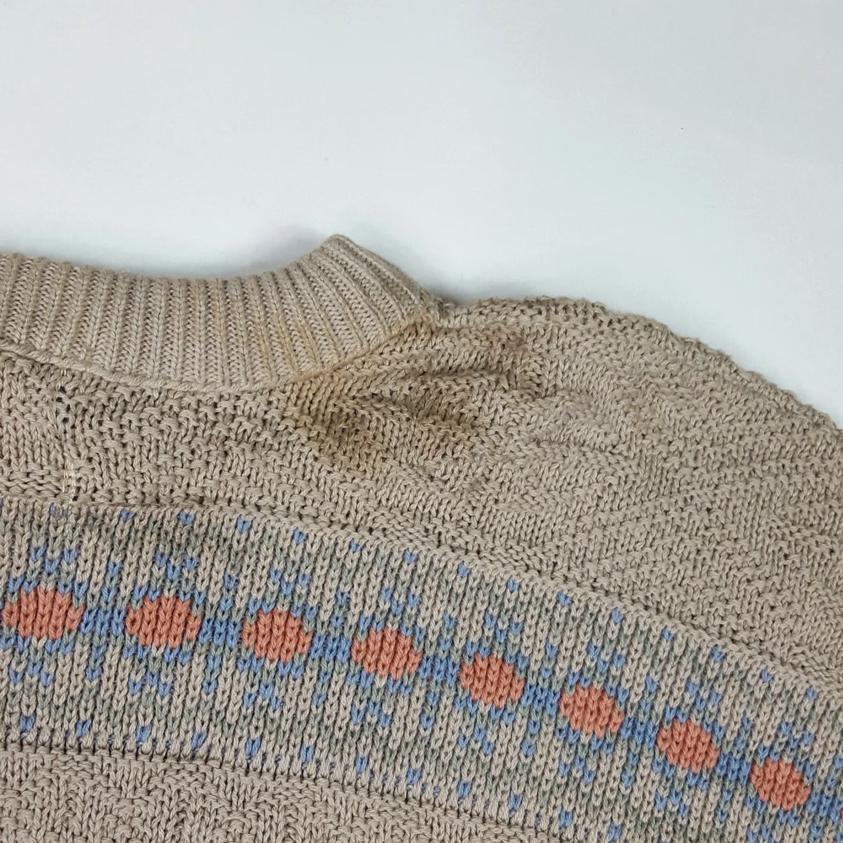 Vintage VINTAGE American Hero Geometric Men's Size M Beige Knit Pullover Sweater Size US M / EU 48-50 / 2 - 6 Thumbnail