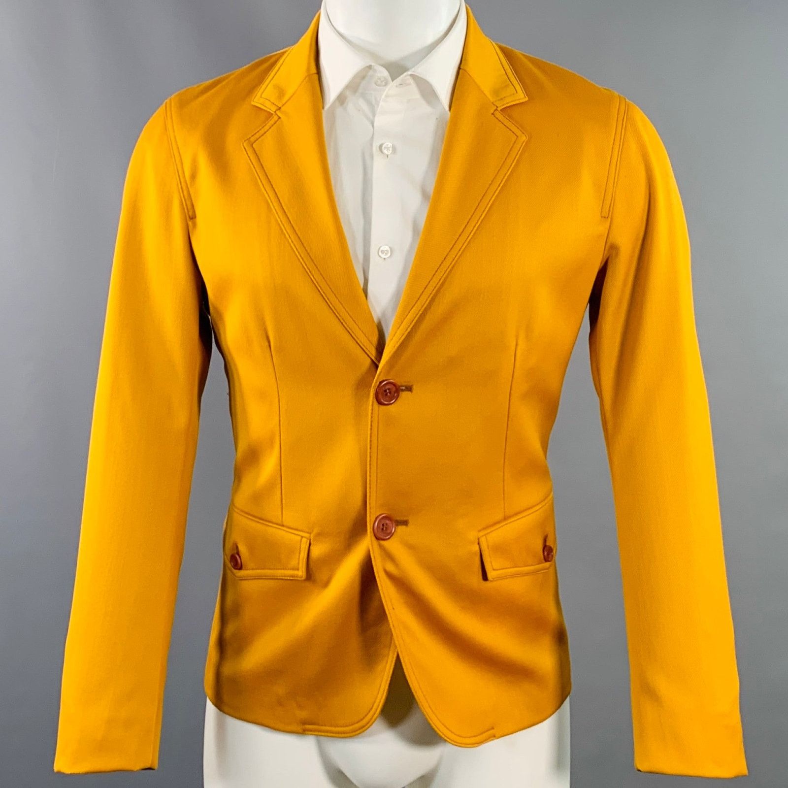 Sies Marjan SIES MARJAN Twill Virgin Wool Contrast Stitch Sport Coat Size 36R - 1 Thumbnail