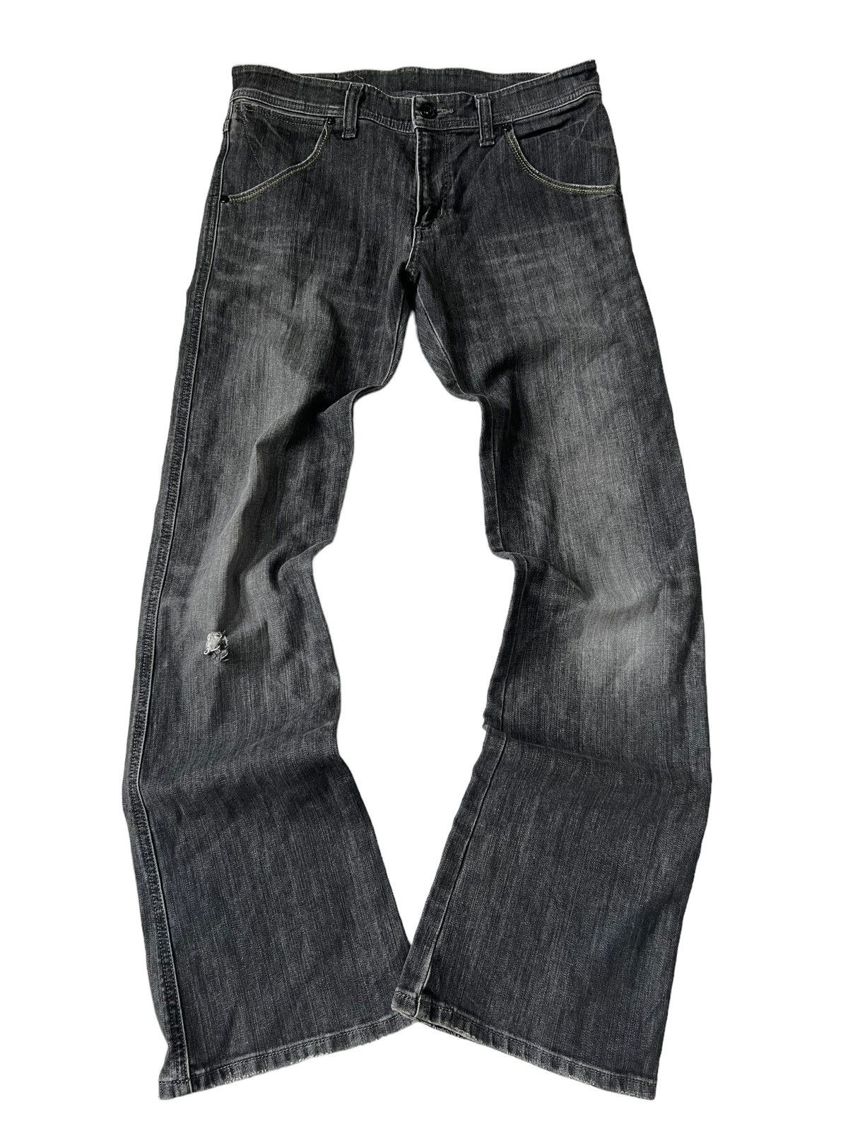 image of 20471120 x Beauty Beast Wrangler Mud Wash Flared Denim Jeans Distress in Mudwash, Men's (Size 31)