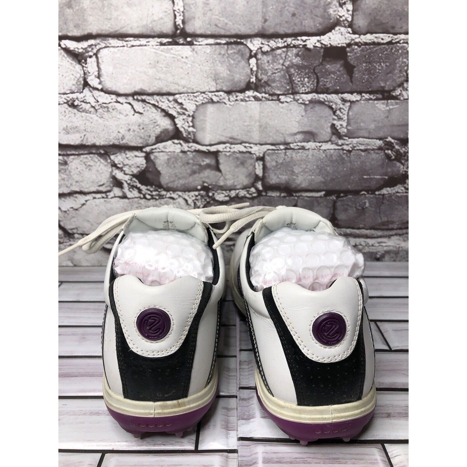 Ecco Ecco Gore Tex White Leather Black Purple Cleats Golf Shoes W Size US 6.5 / IT 36.5 - 3 Thumbnail