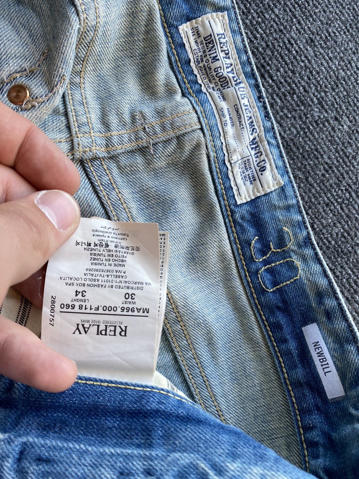 Replay 🔥Opium Punk Replay blue jeans 30 newbill washed faded Size US 30 / EU 46 - 5 Thumbnail
