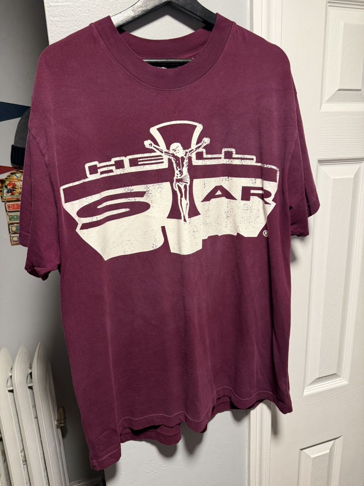 HELLSTAR Hellstar Jesus Burgundy Tee shirt Size Mens Large Size US L / EU 52-54 / 3 - 2 Thumbnail