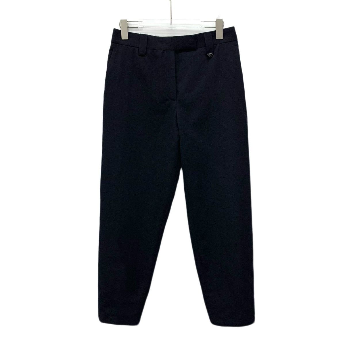 Prada Prada 22 Model Black Triangle Logo Wool Casual Pants K26WX Size US 34 / EU 50 - 1 Thumbnail