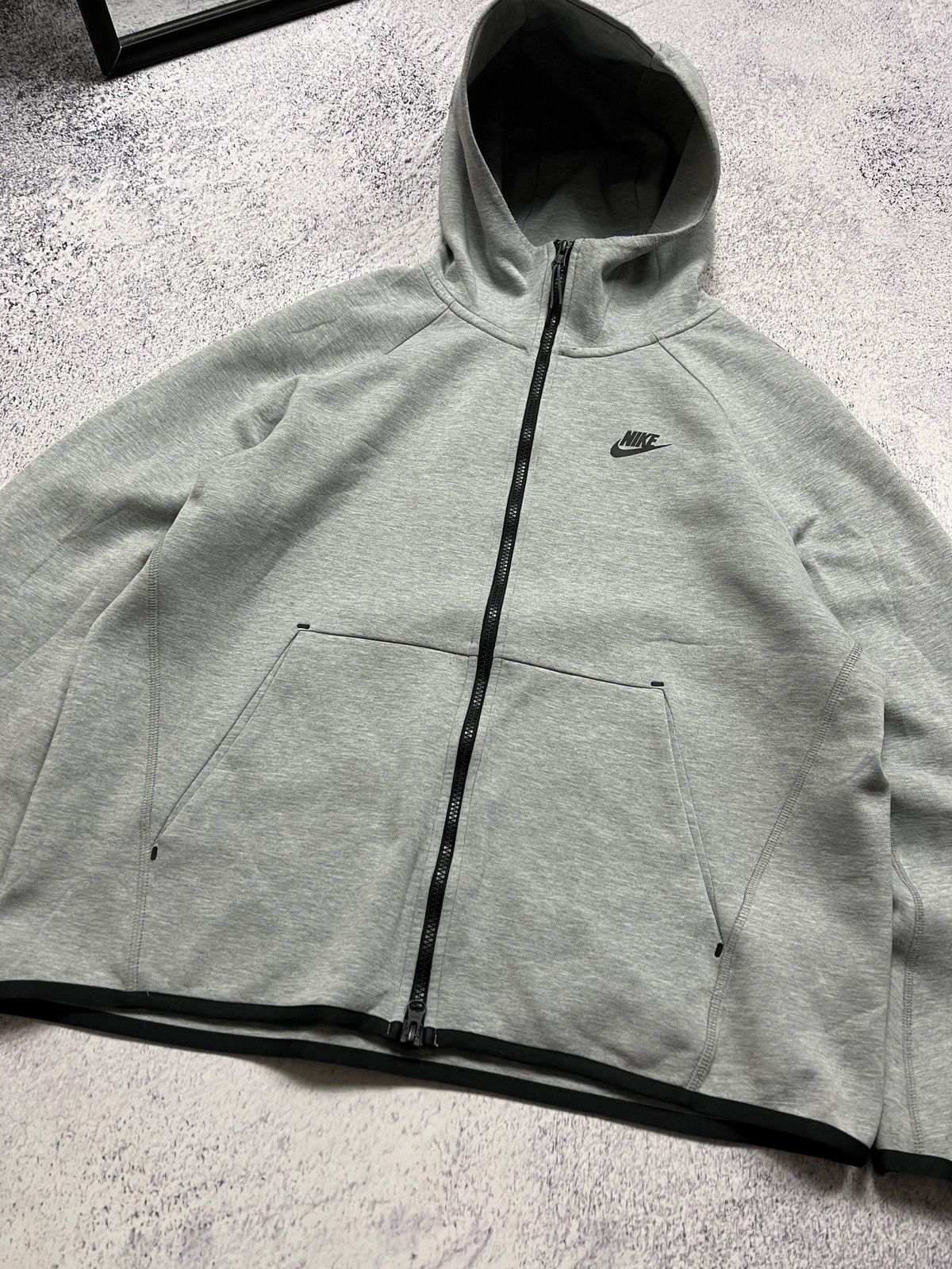 Japanese Brand Nike NSW Tech Fleece Zip Hoodie Drill Jacket Grey Size L Size US L / EU 52-54 / 3 - 7 Thumbnail