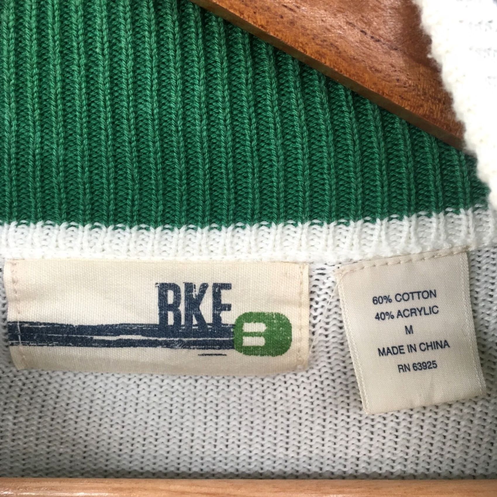 BKE BKE Sweater Mens M White Cotton Blend Knit Full Zip Long Sleeve Mock Neck Shirt Size US M / EU 48-50 / 2 - 6 Thumbnail