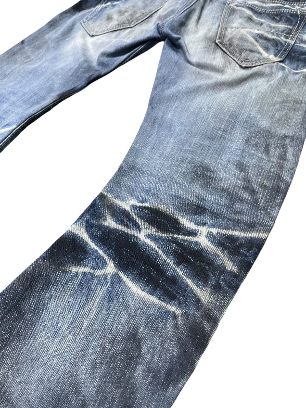 BUFFALO BOBS Buffalo Bobs Claw Mark Oil Spiral Curved Seam Flare Jeans Size US 32 / EU 48 - 16 Thumbnail