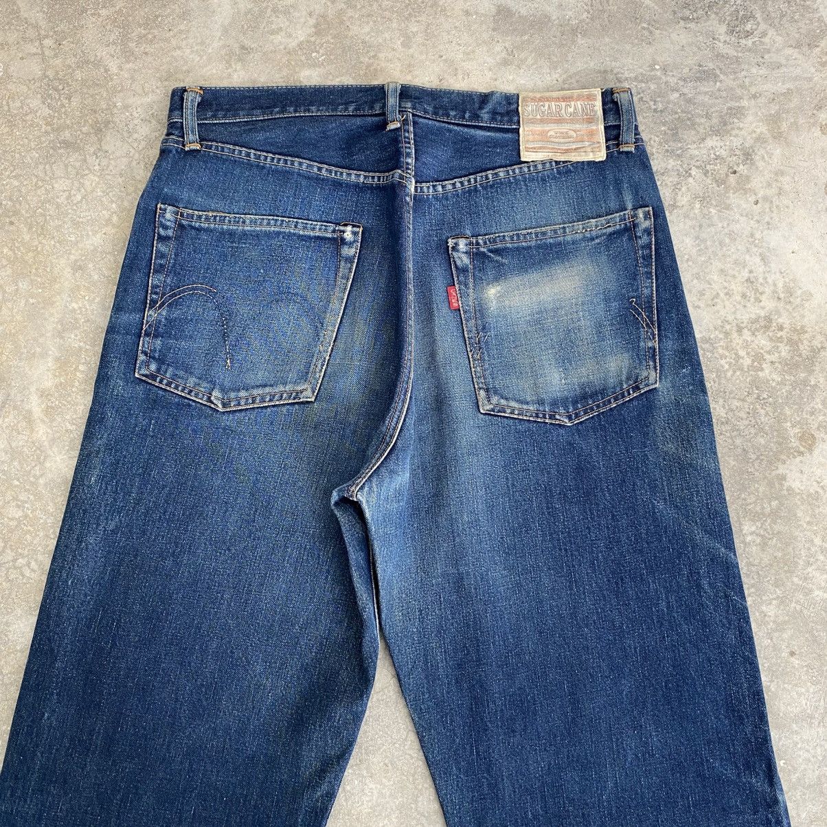 Sugar Cane Vintage 90’s Sugar Cane Faded Blue Wide Leg Selvedge Jeans Size US 33 - 9 Thumbnail