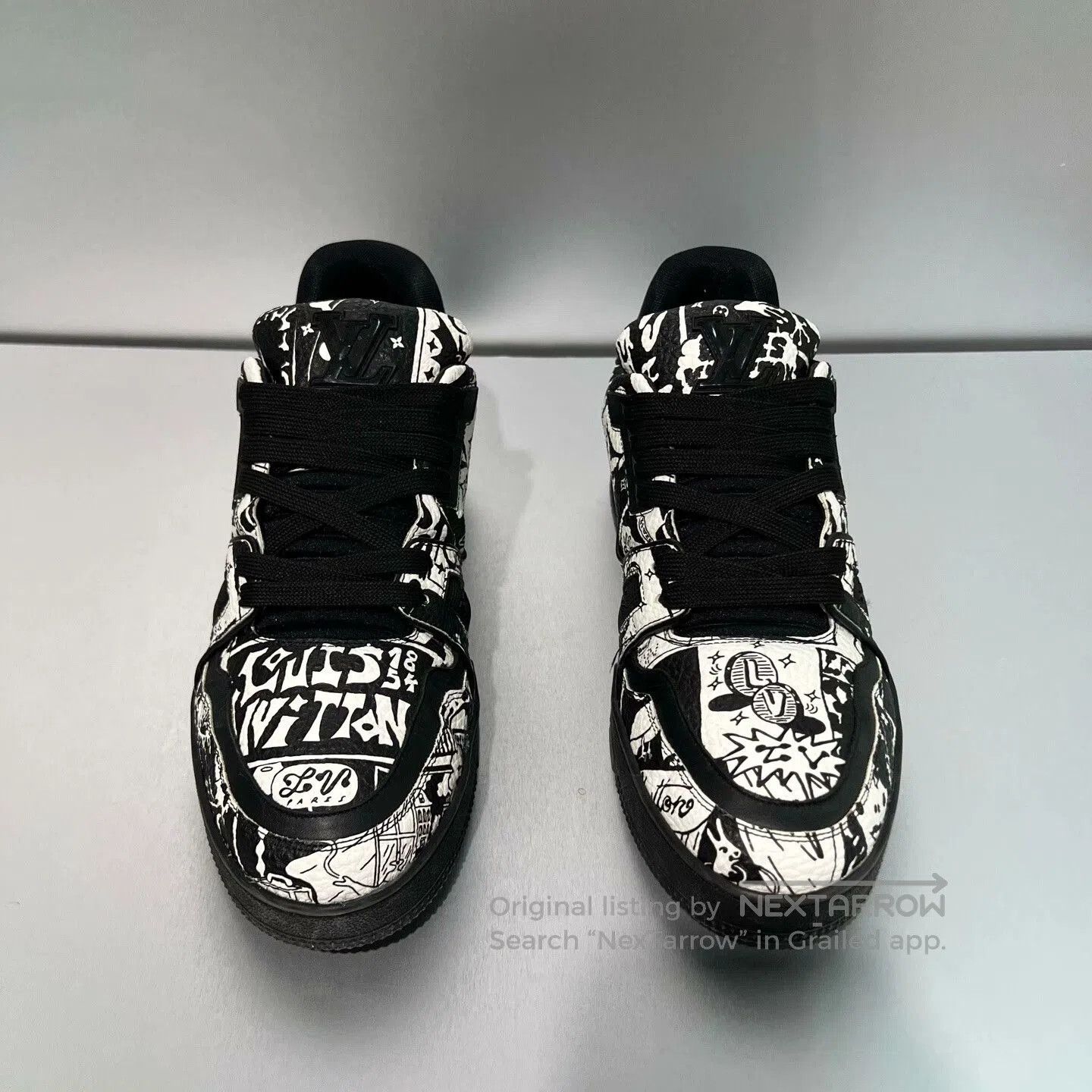 Louis Vuitton Louis Vuitton Trainer Black White Graffiti Sneakers. Size US 9 / EU 42 - 3 Thumbnail