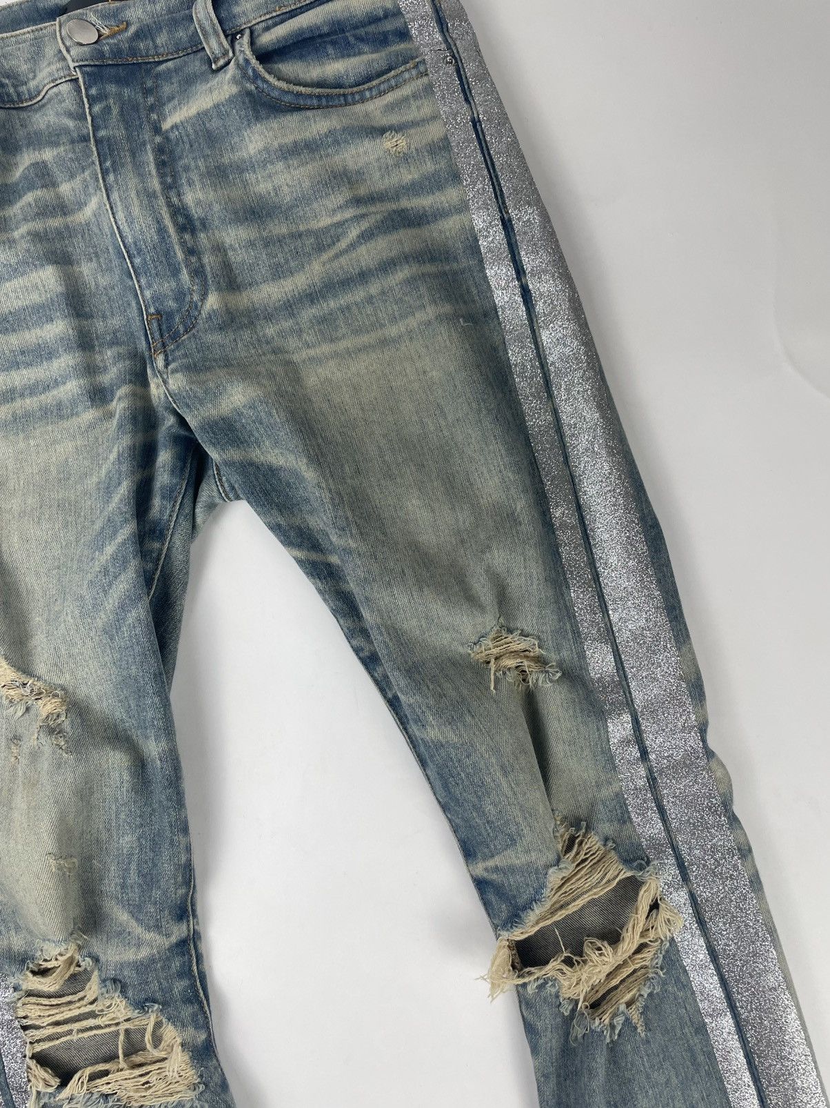 Amiri Amiri Glitter Stripe Jeans Size US 31 - 2 Thumbnail