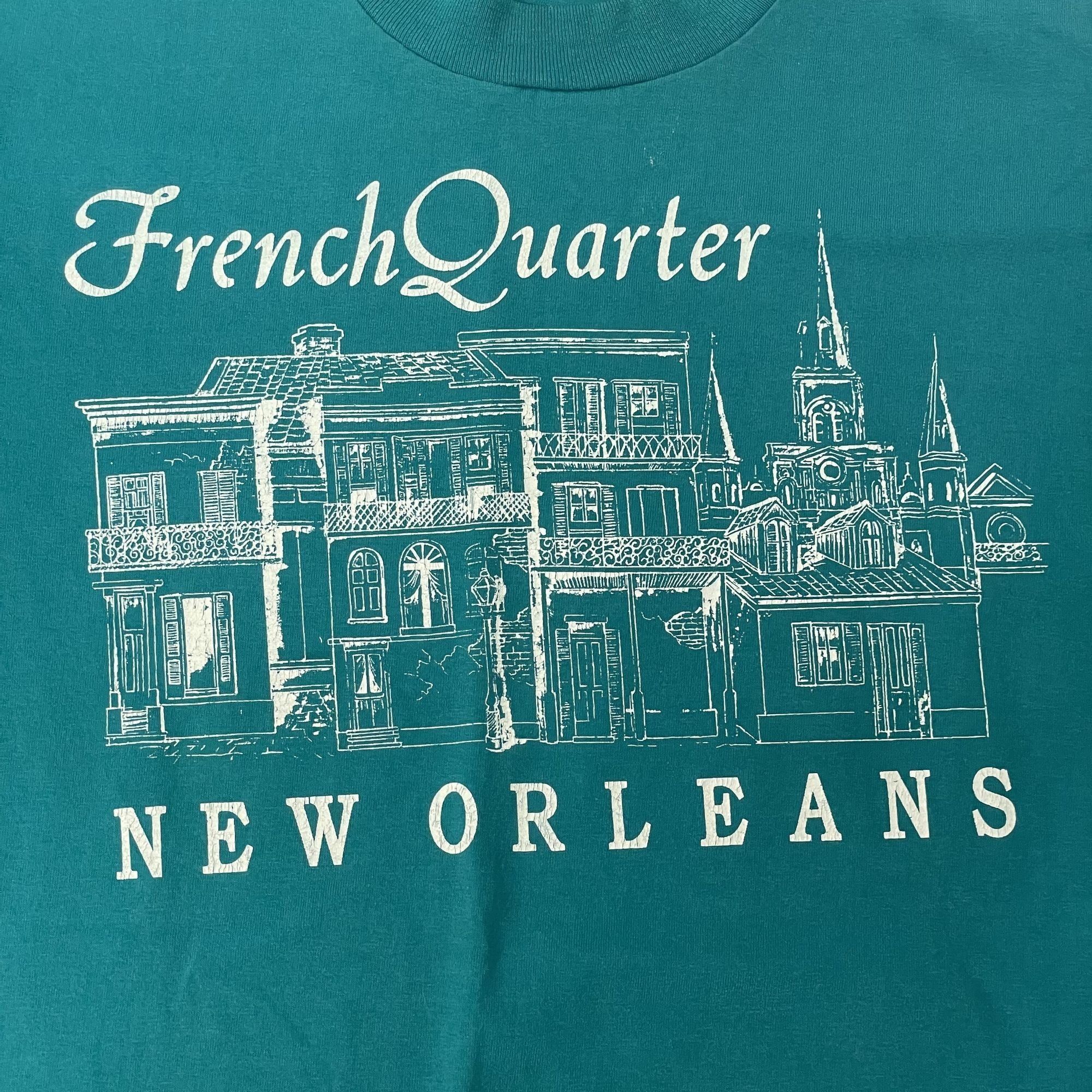 Hanes Vtg Hanes Aquamarine French Quarter NEW ORLEANS 50/50 Tee Size US L / EU 52-54 / 3 - 2 Thumbnail