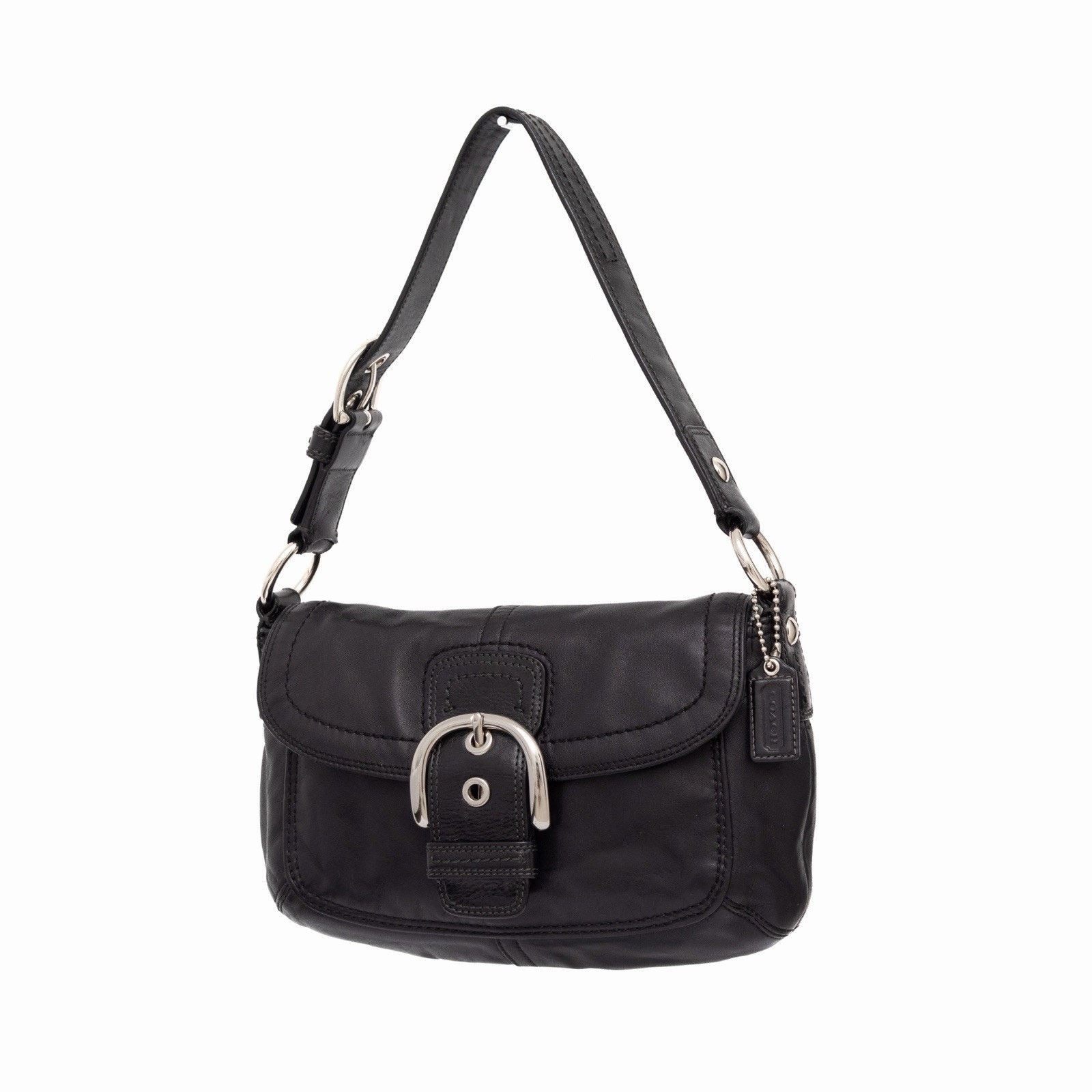 Coach Coach Medium Soho F13105 Y2K Black Leather Flap Shoulder Bag Size ONE SIZE - 3 Thumbnail