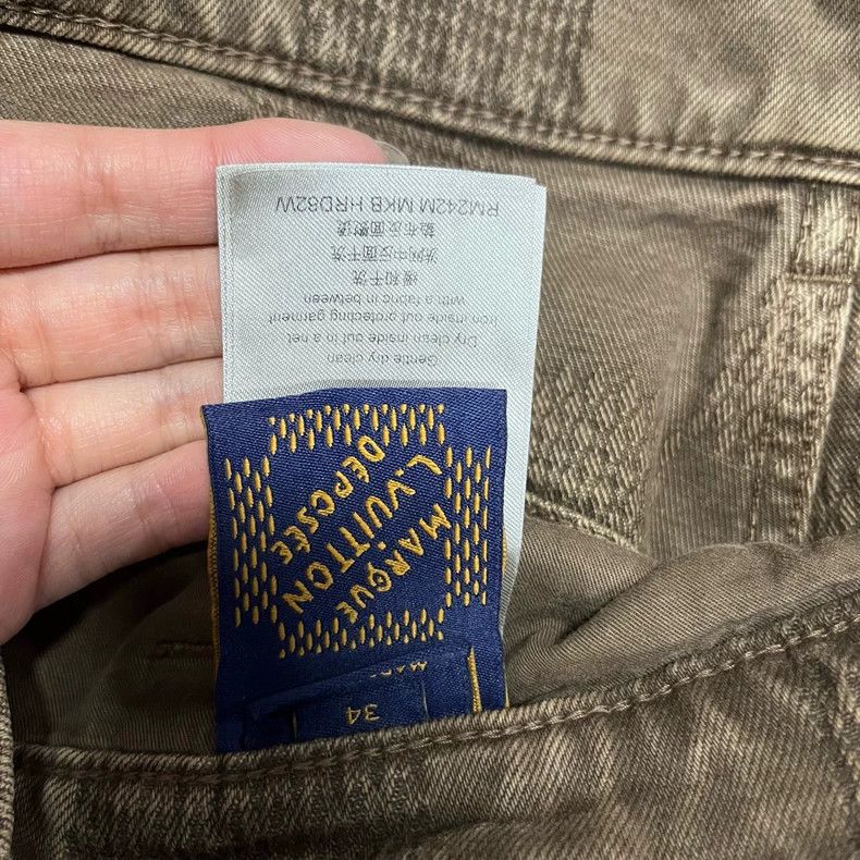 Louis Vuitton Louis Vuitton 24 Brown Wash Effect Zip-up Straight Leg Jea Size US 34 / EU 50 - 4 Thumbnail