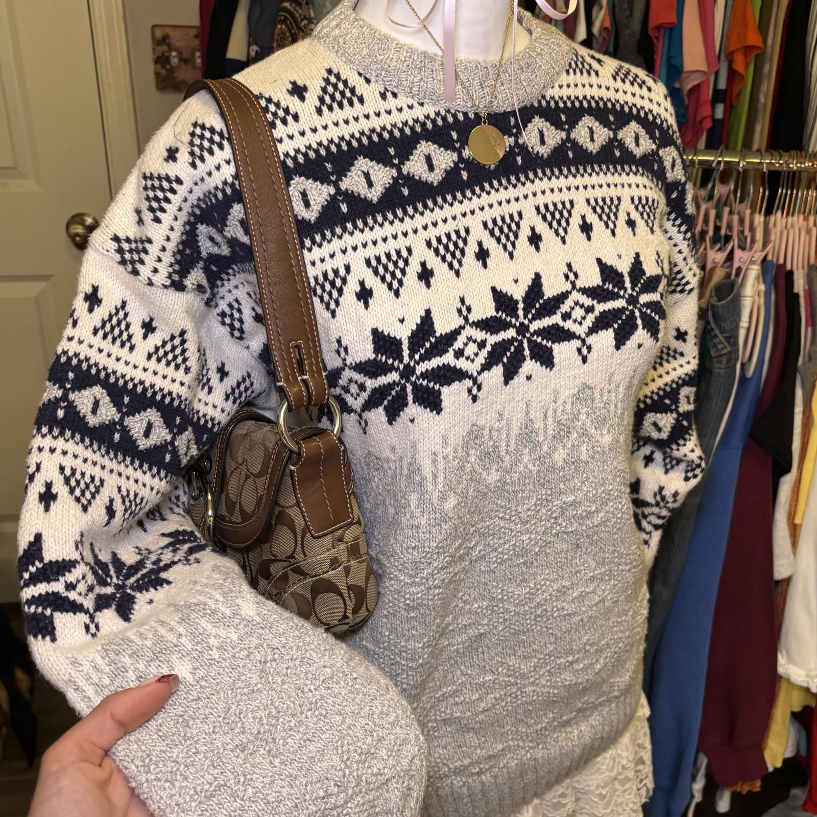 Other vintage winter snowflake knit sweater Size M / US 6-8 / IT 42-44 - 4 Thumbnail