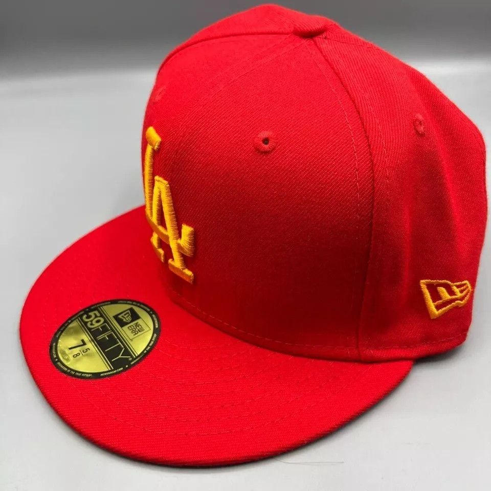 New Era Los Angeles LA Dodgers Hat Men 7 5/8 59Fifty New Era Fitted Size ONE SIZE - 2 Thumbnail