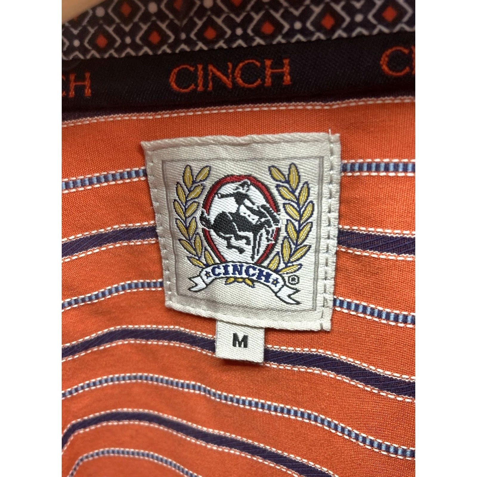 Vintage VINTAGE Cinch Western Shirt Men M Orange Stripe Long Sleeve Button Rodeo Mens Size US M / EU 48-50 / 2 - 5 Thumbnail