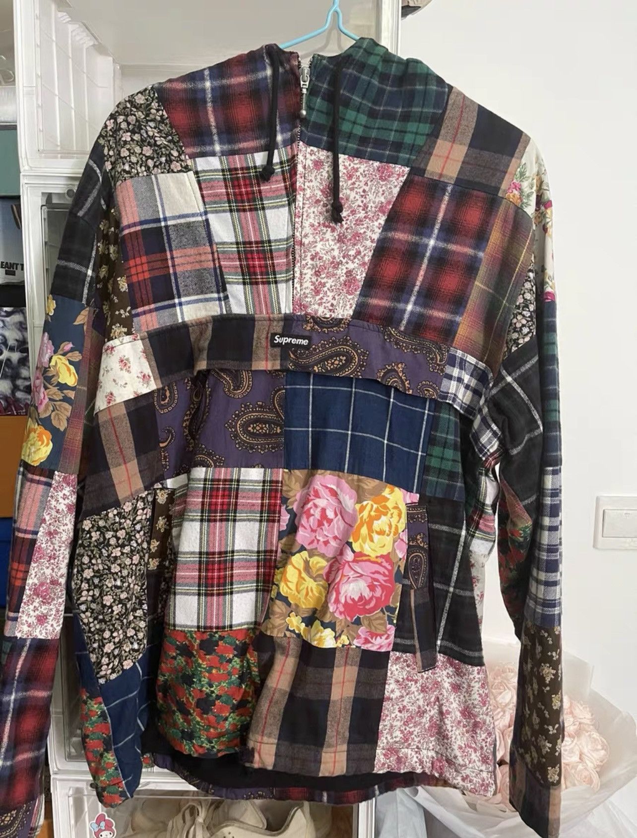 Pre-owned Supreme Patchwork Work Anroak Hooded Jacket In