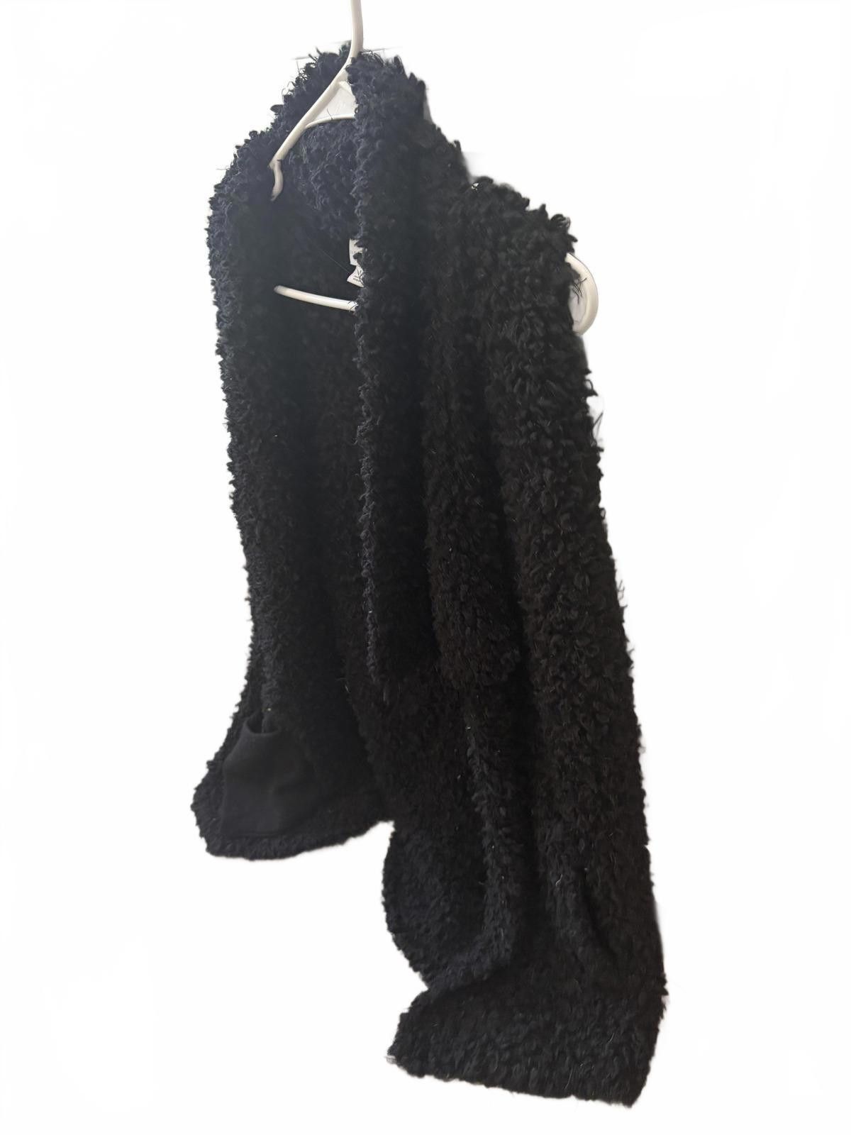 Other New Directions Black Faux Fur Open Front Vest Medium Pockets Size M / US 6-8 / IT 42-44 - 3 Thumbnail