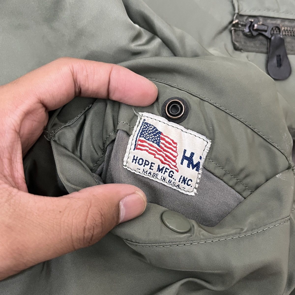 Alpha Industries Hope Manufacturing inc Ma-1 Fly Bomber Jacket Army Size US M / EU 48-50 / 2 - 14 Thumbnail