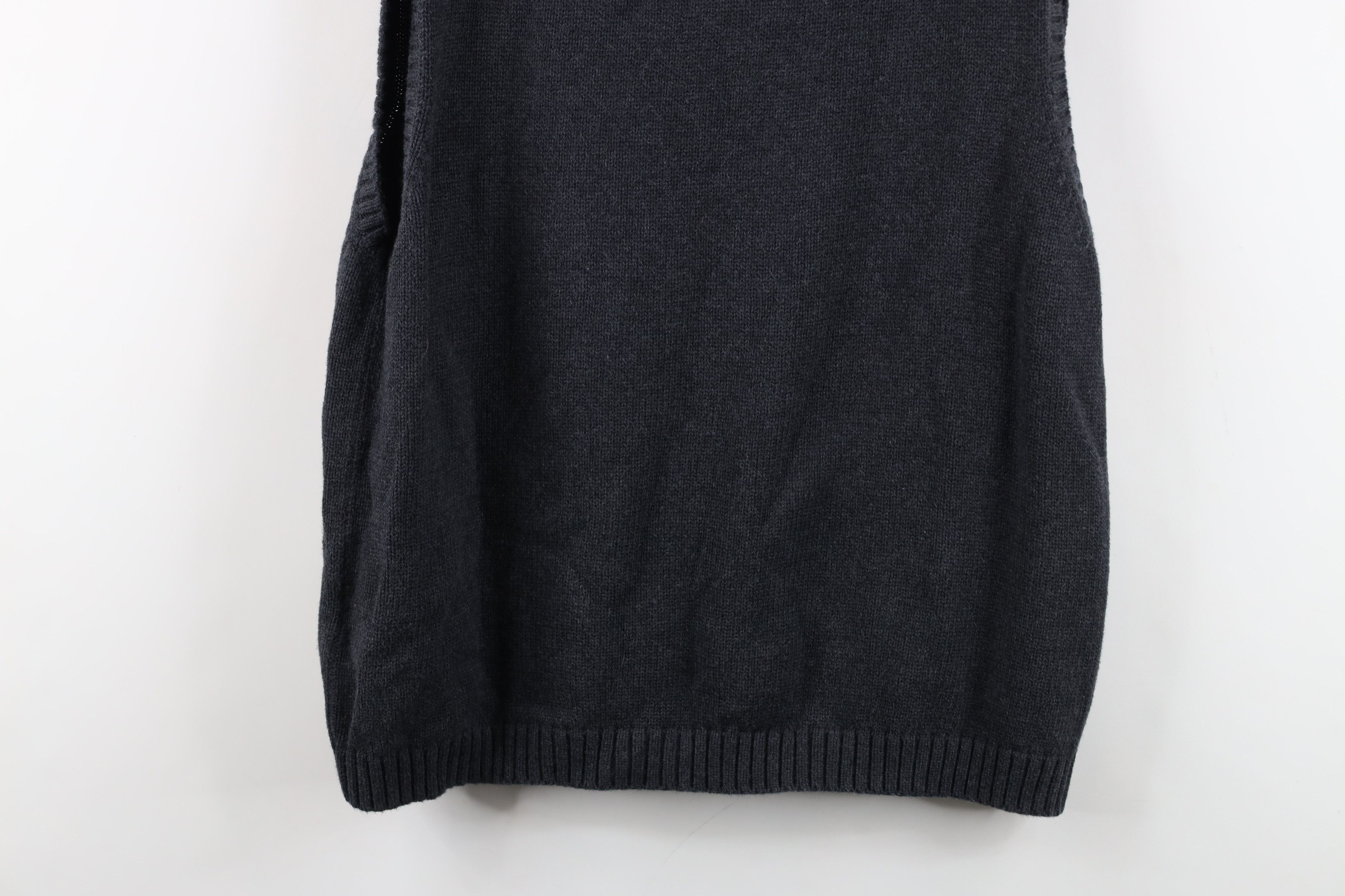 Lands' End Vintage 90s Lands End Cotton Knit Sweater Vest Charcoal Gray Size US XL / EU 56 / 4 - 10 Thumbnail