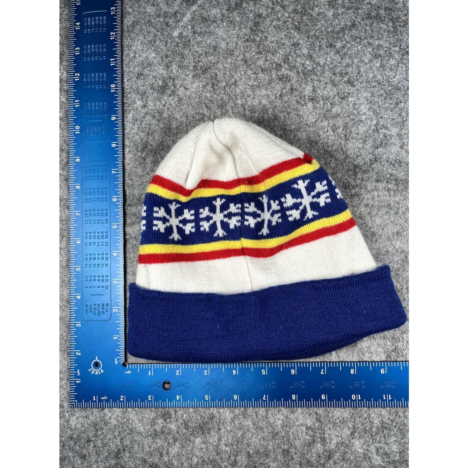 Vintage VINTAGE Headsweats Hat Beanie Mens One Size Blue Snowflake Reversible Winter Holiday Size ONE SIZE - 4 Thumbnail