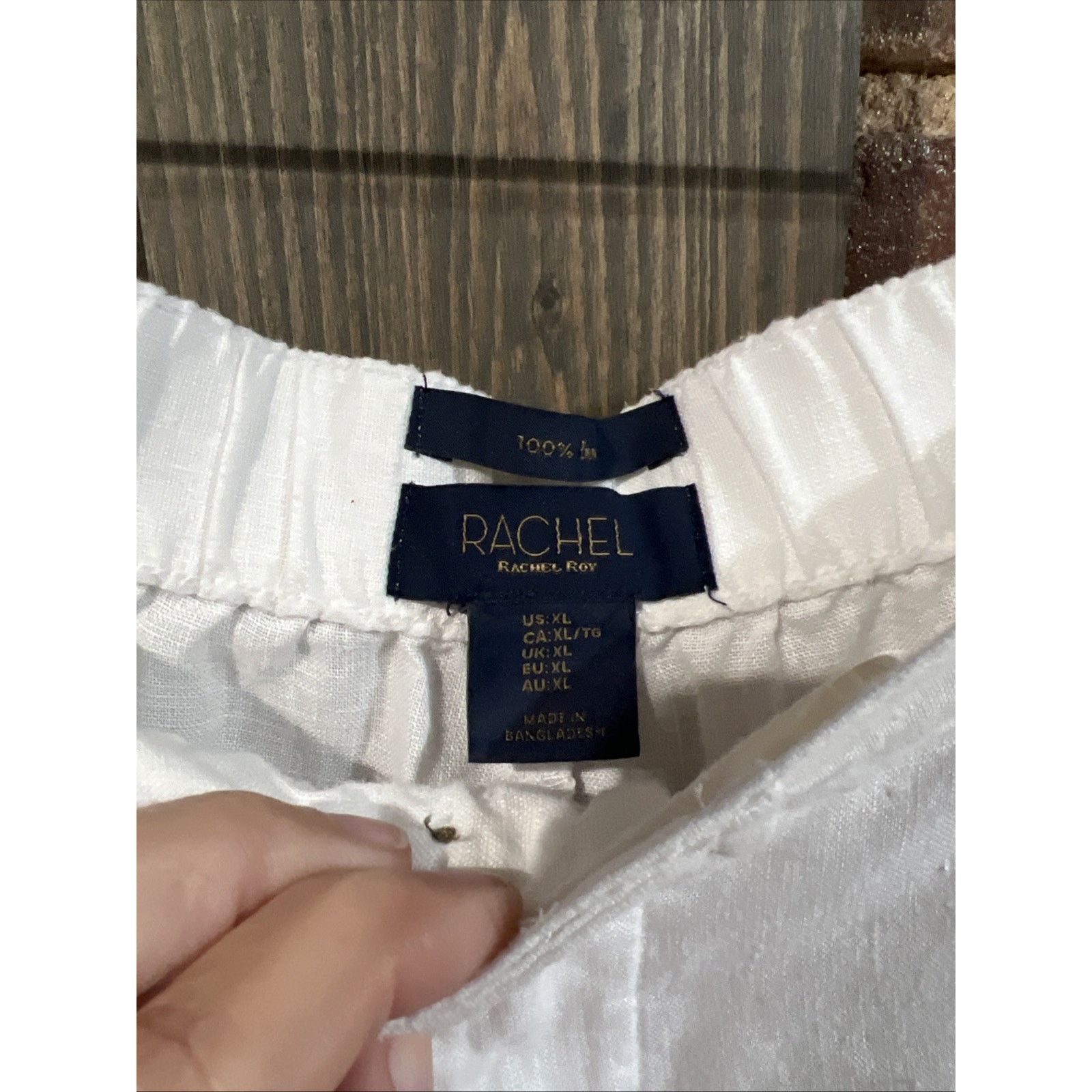 Other Rachel Roy Women's 100% Linen Cargo Pant Ivory Size XL Beach Size 34" / US 12 / IT 48 - 3 Thumbnail
