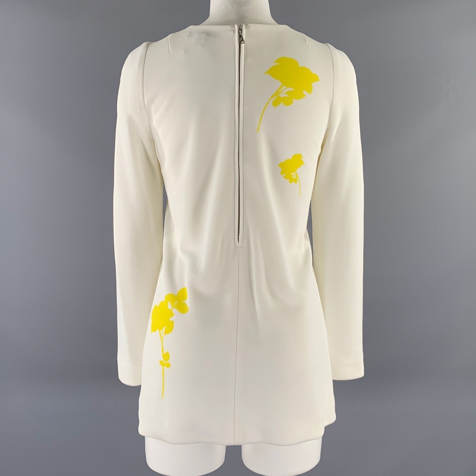 Louis Vuitton LOUIS VUITTON White Yellow Viscose Polyester Dress Top Size XS / US 0-2 / IT 36-38 - 4 Thumbnail
