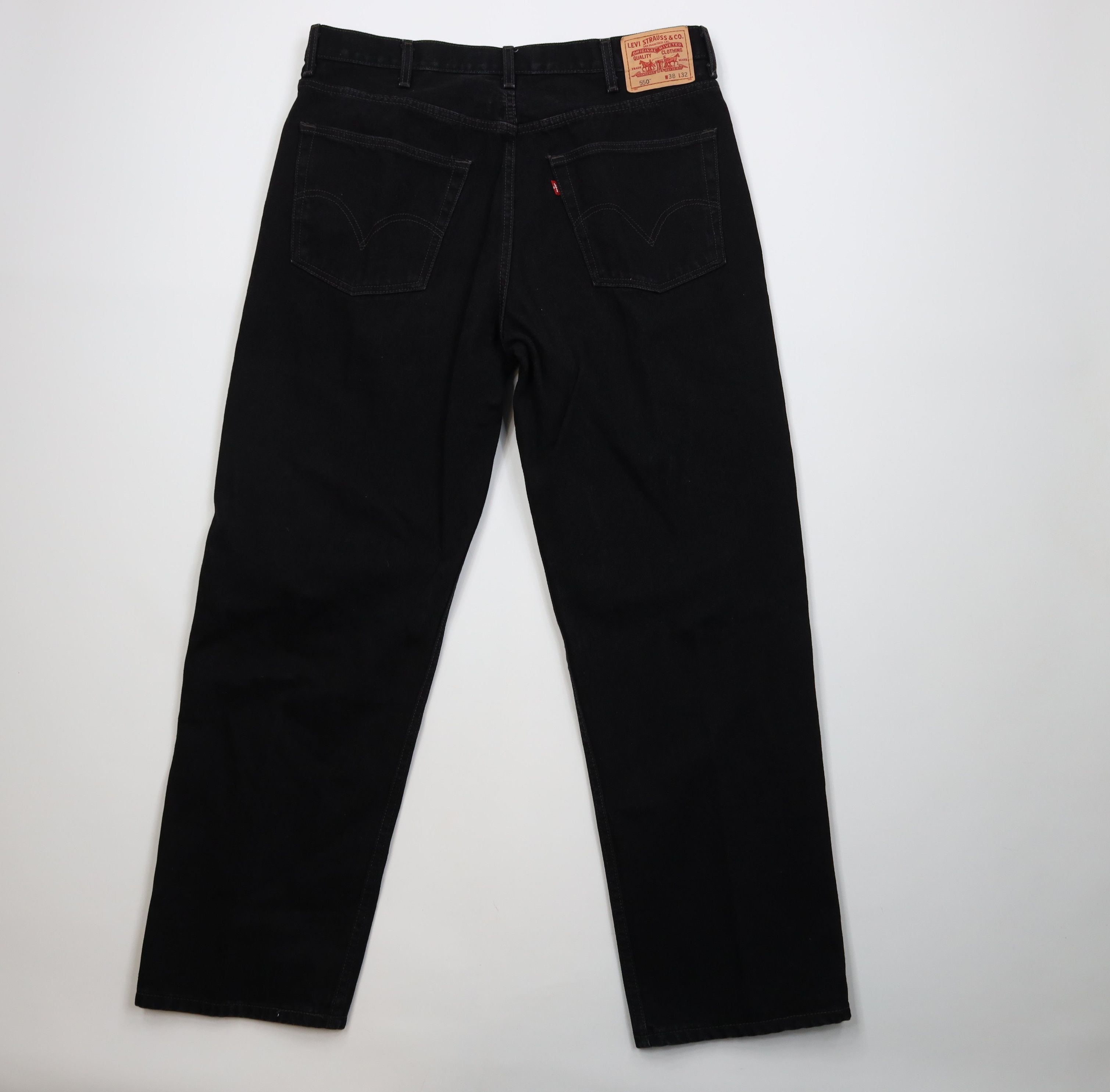 Levi's Vintage Y2K Levis 550 Relaxed Fit Wide Leg Denim Jeans Black Size US 38 / EU 54 - 9 Thumbnail