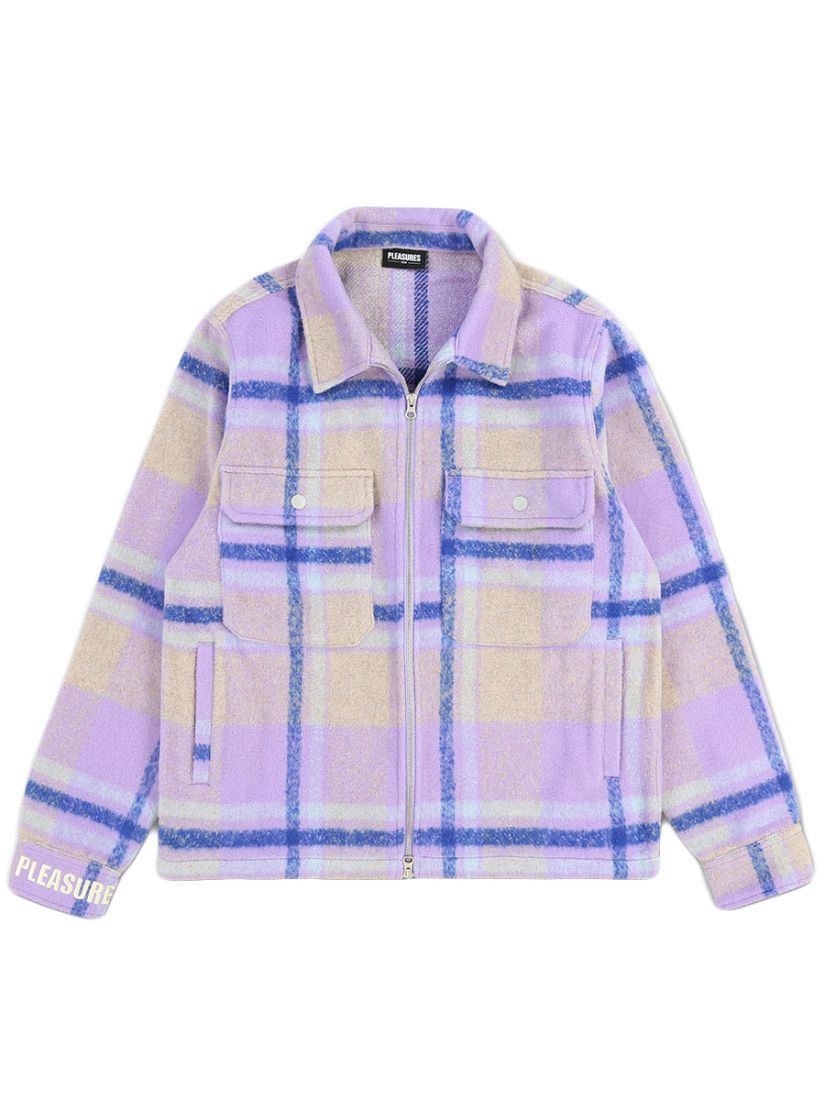 image of Pleasures Folklore Plaid Jacket in Purple, Men's (Size Small)