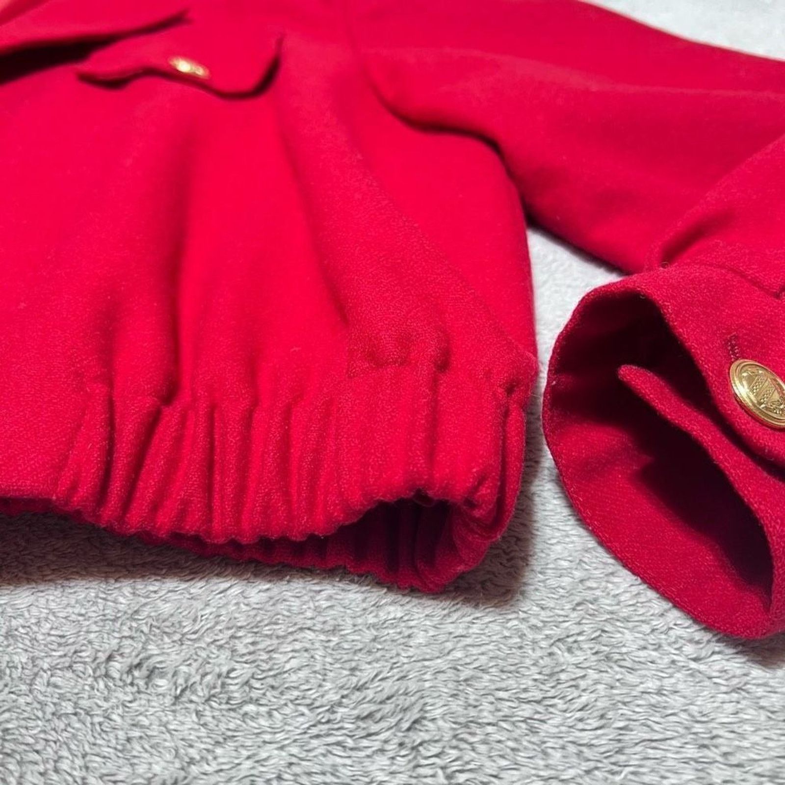 Bill Blass VTG bill blass Red Cropped Bomber Jacket Gold Buttons Size XL / US 12-14 / IT 48-50 - 10 Thumbnail