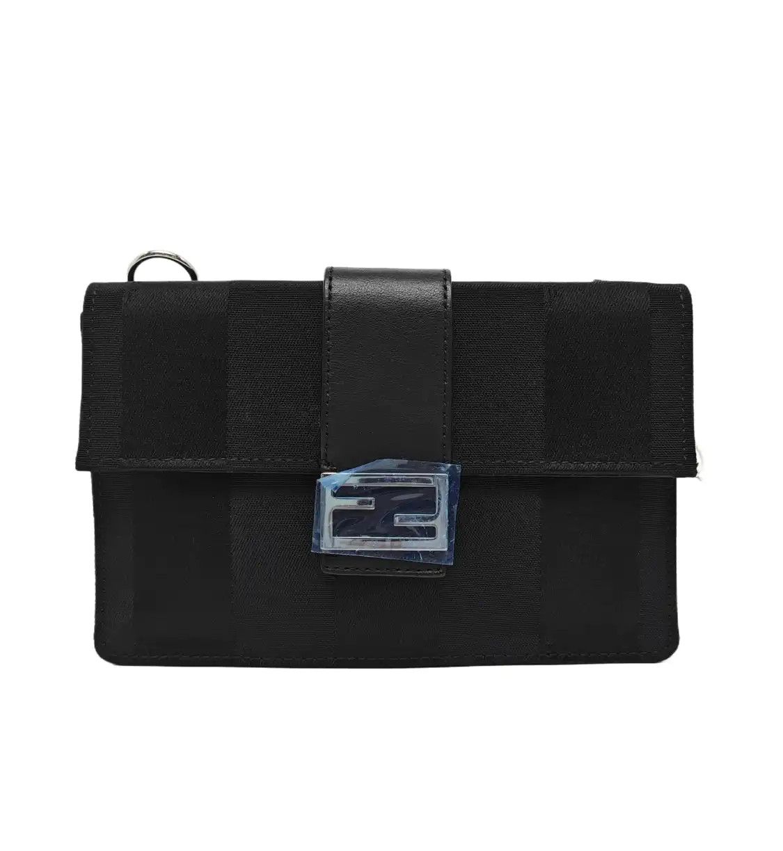 Fendi FENDI Baguette black fabric doubleF shoulder bag silver hardware detachable stra Size ONE SIZE - 1 Thumbnail