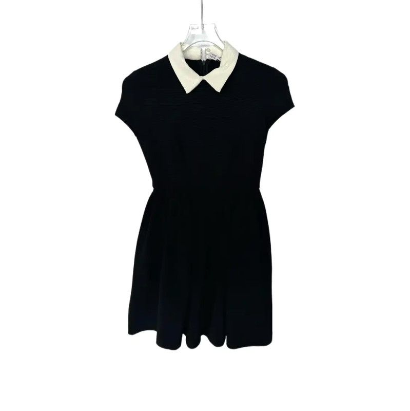 Miu Miu Miu Miu Black Wool Dress with Collar 0089 Size XS / US 0-2 / IT 36-38 - 1 Thumbnail