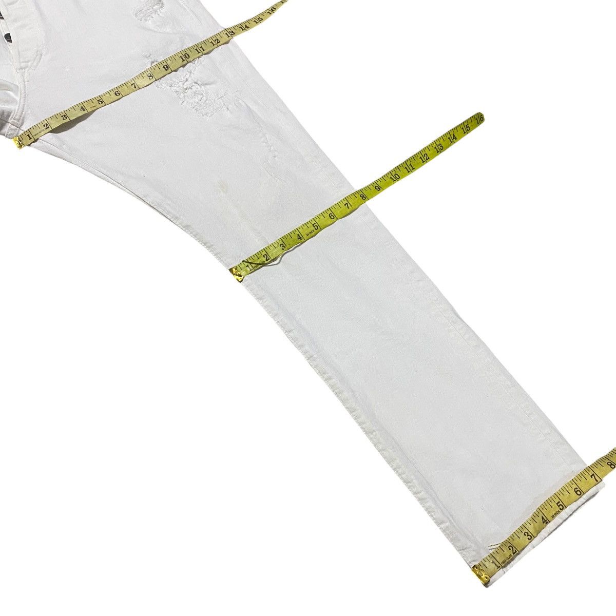 Polo Ralph Lauren Sullivan Slim White Damage Jeans Size US 36 / EU 52 - 20 Thumbnail