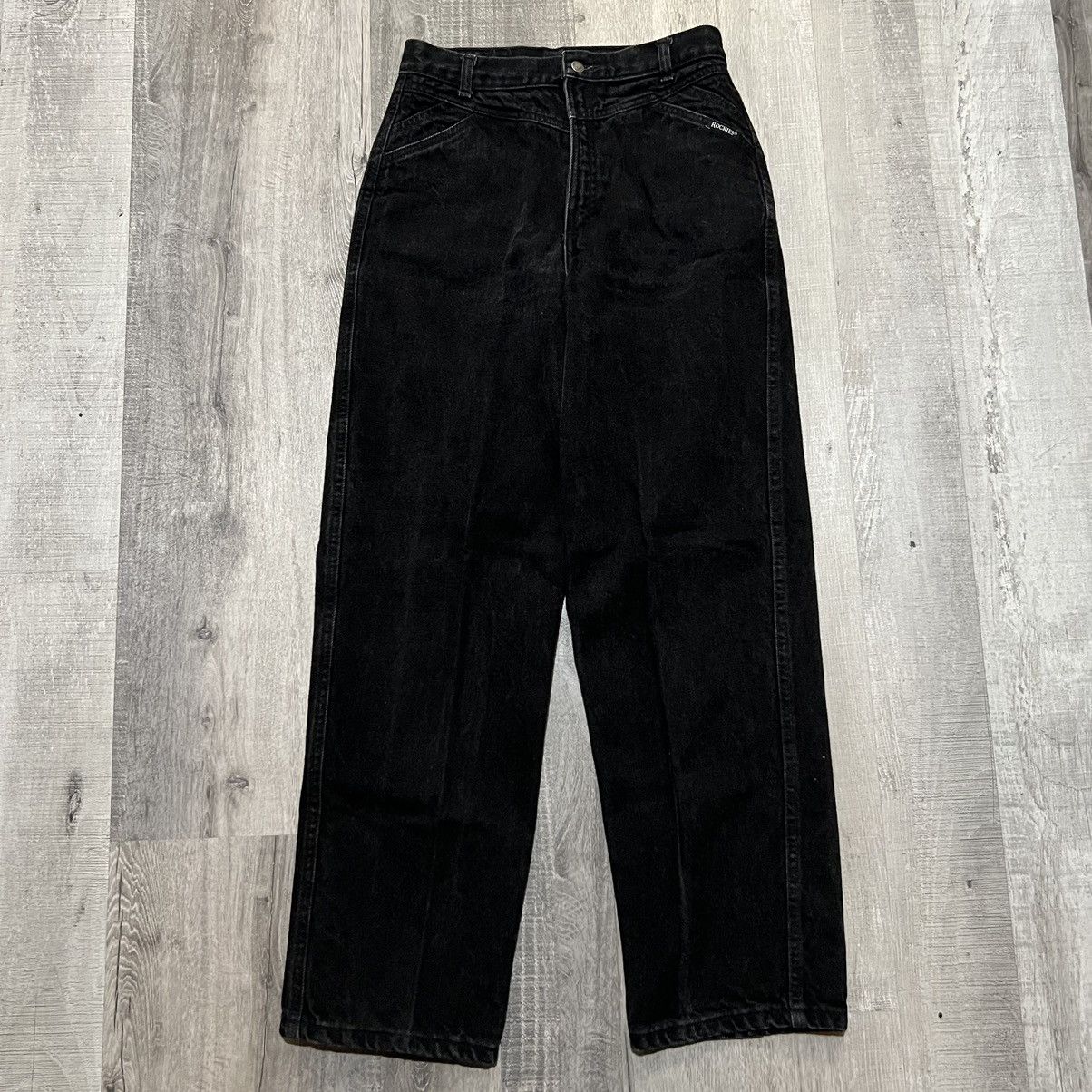Vintage VTG Rockies Western Bareback High Waisted Black USA Jeans Size 27" / US 4 / IT 40 - 1 Thumbnail