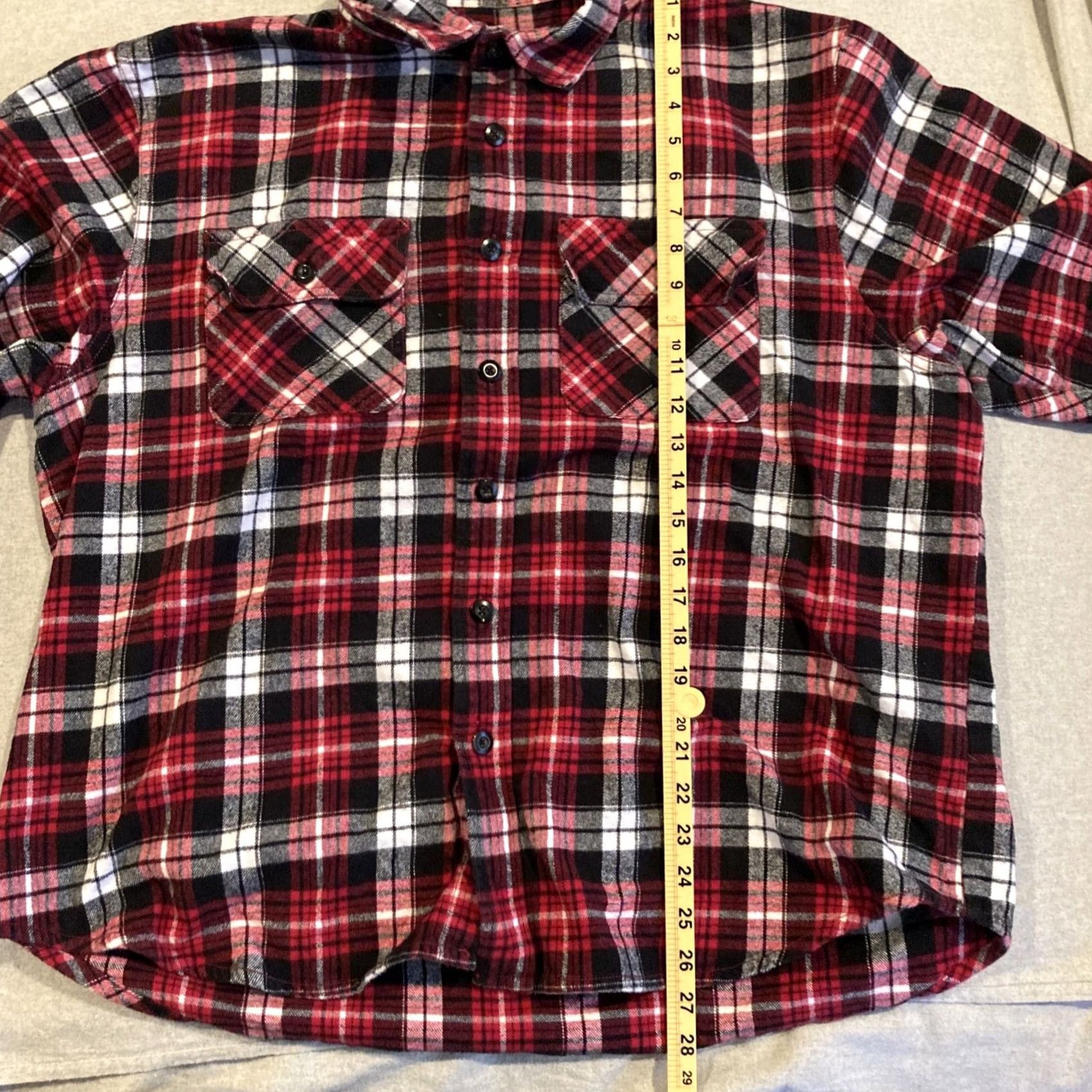 Dunlop Dunlop Workwear Button-Up Shirt XL Men Flannel Red Black White Plaid Long Sleeve Button-Down multicolor Colorful Pattern Size US XL / EU 56 / 4 - 5 Thumbnail