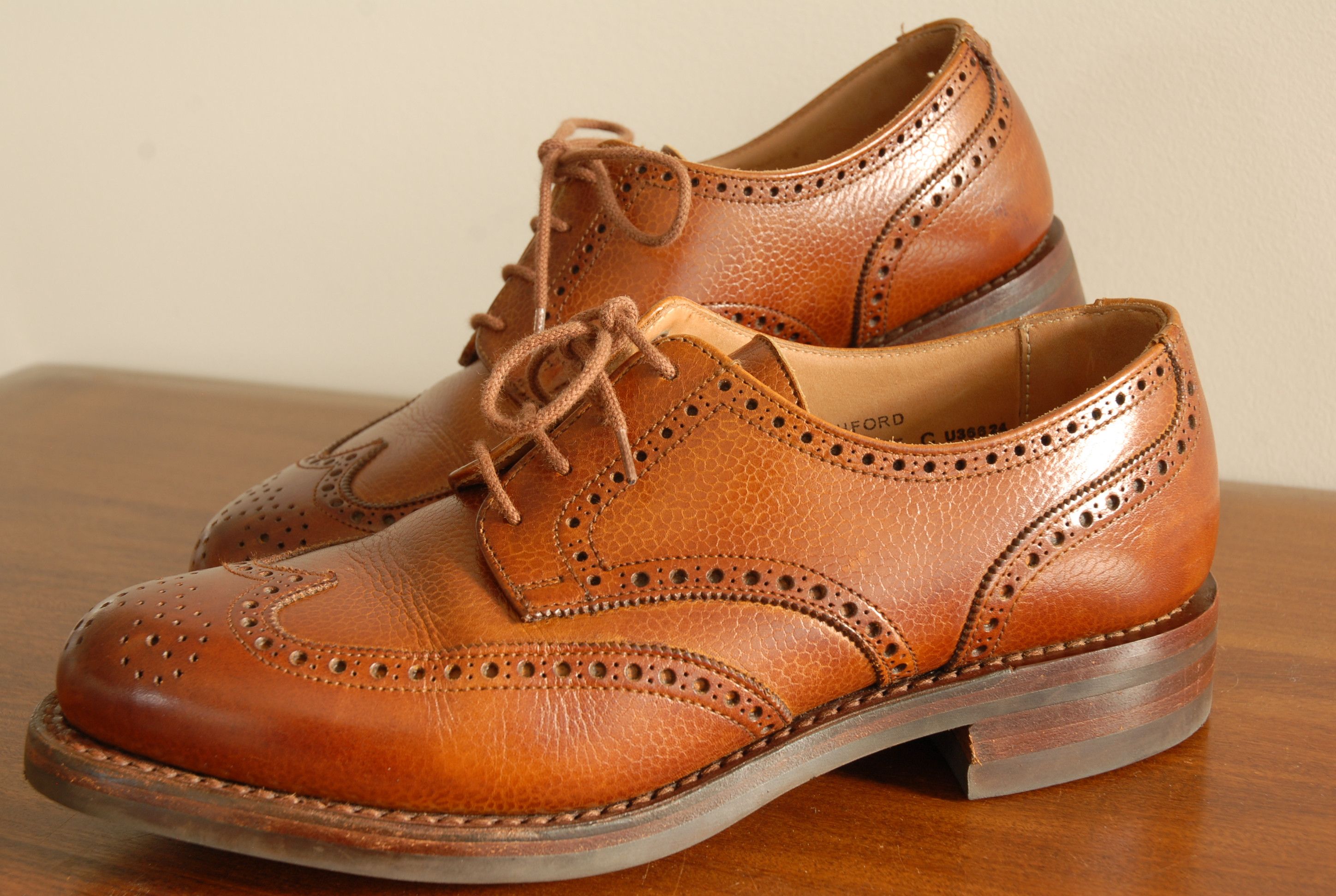 image of Crockett Jones Ashford Derbies Shoes in Tan, Women's (Size 8)