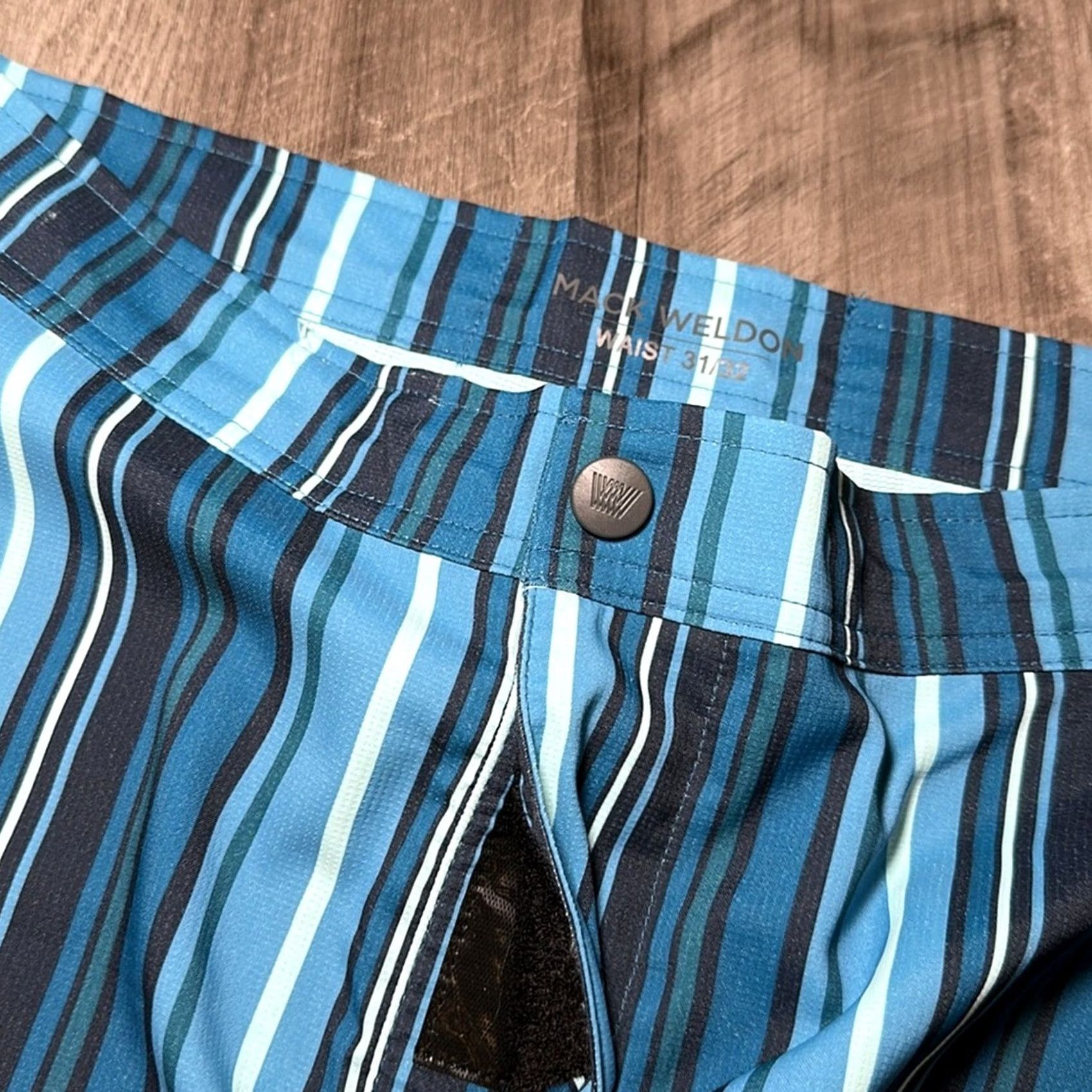 Vintage Mack Weldon Bottom Mens 32 Blue Striped Retro Hybrid Board Shorts 31/32 Regular Size True 33 inseam 8.25in Size US 32 / EU 48 - 5 Thumbnail