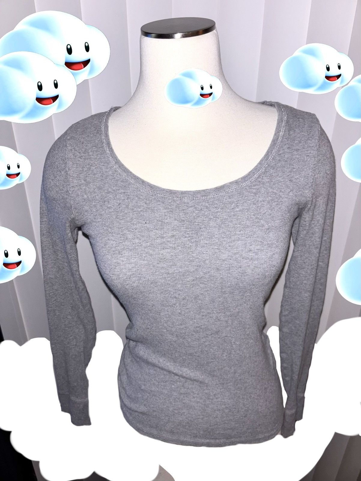 Faded Glory Faded Glory Women’s Gray Long Sleeve Top Size Small Glitter Size S / US 4 / IT 40 - 6 Thumbnail