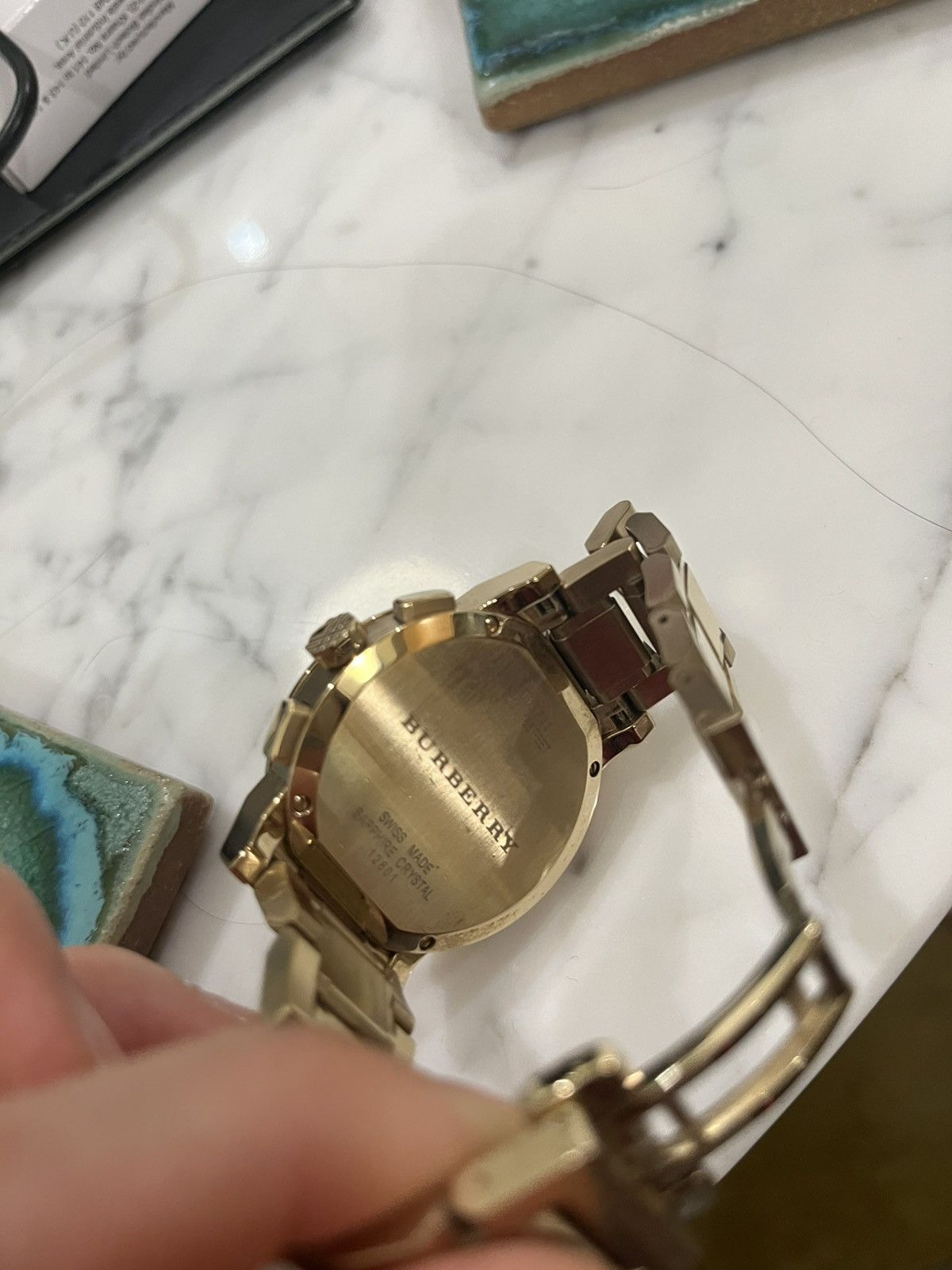 Burberry Burberry Gold Toned Chronograph Dial Unisex Watch 38mm Size ONE SIZE - 3 Thumbnail