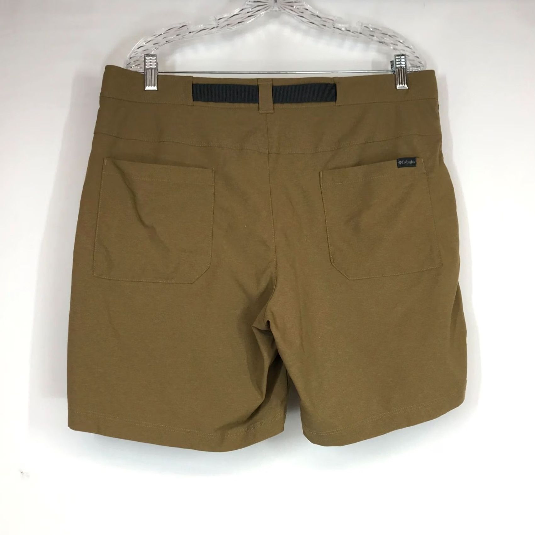 Vintage Columbia Mens 38 X 8 Brown Belted Polyester Blend Shorts Size US 38 / EU 54 - 5 Thumbnail