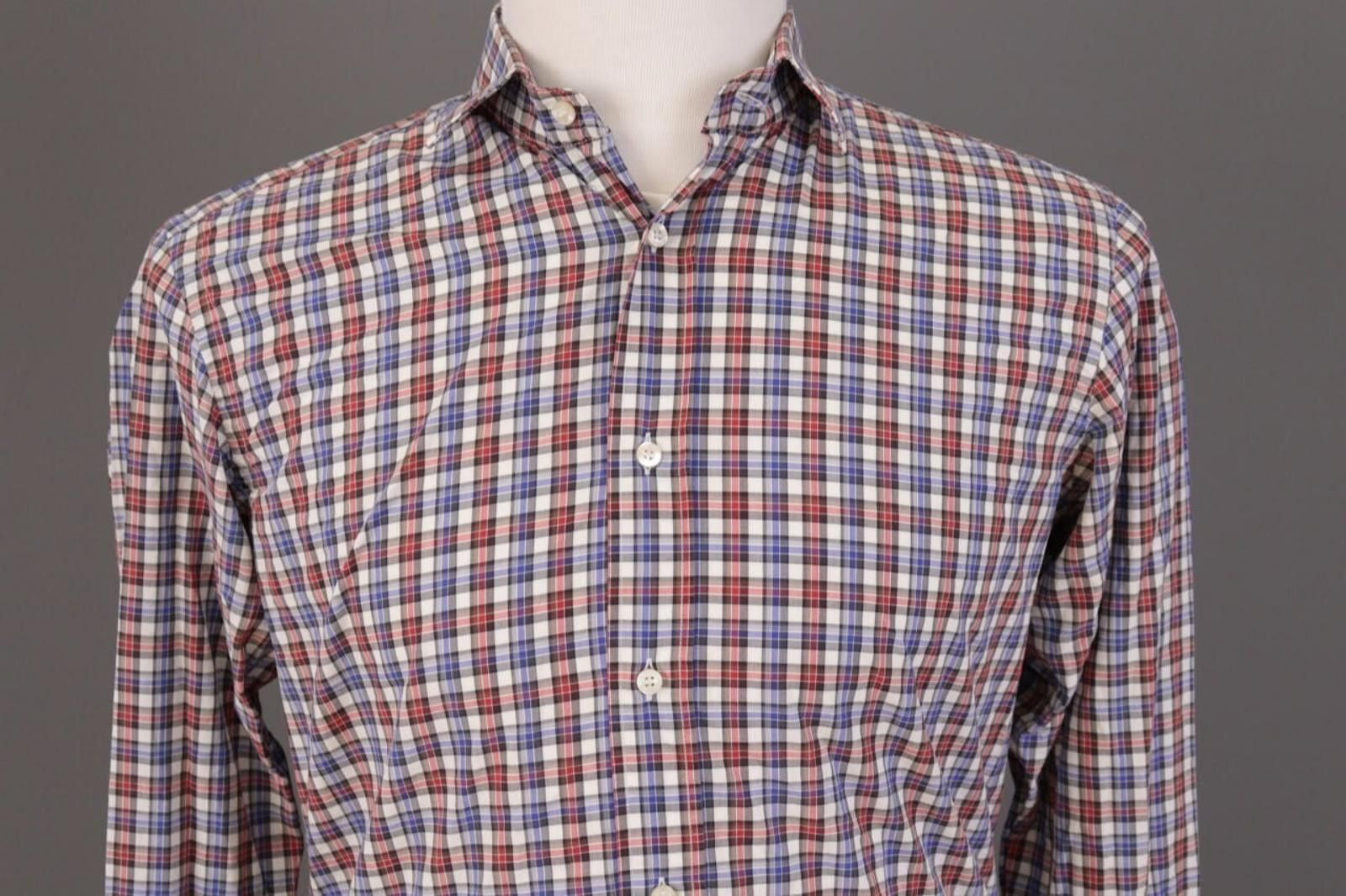 Etro Etro Multicolor Check Button Down Dress Shirt Size 39 Size US M / EU 48-50 / 2 - 2 Thumbnail