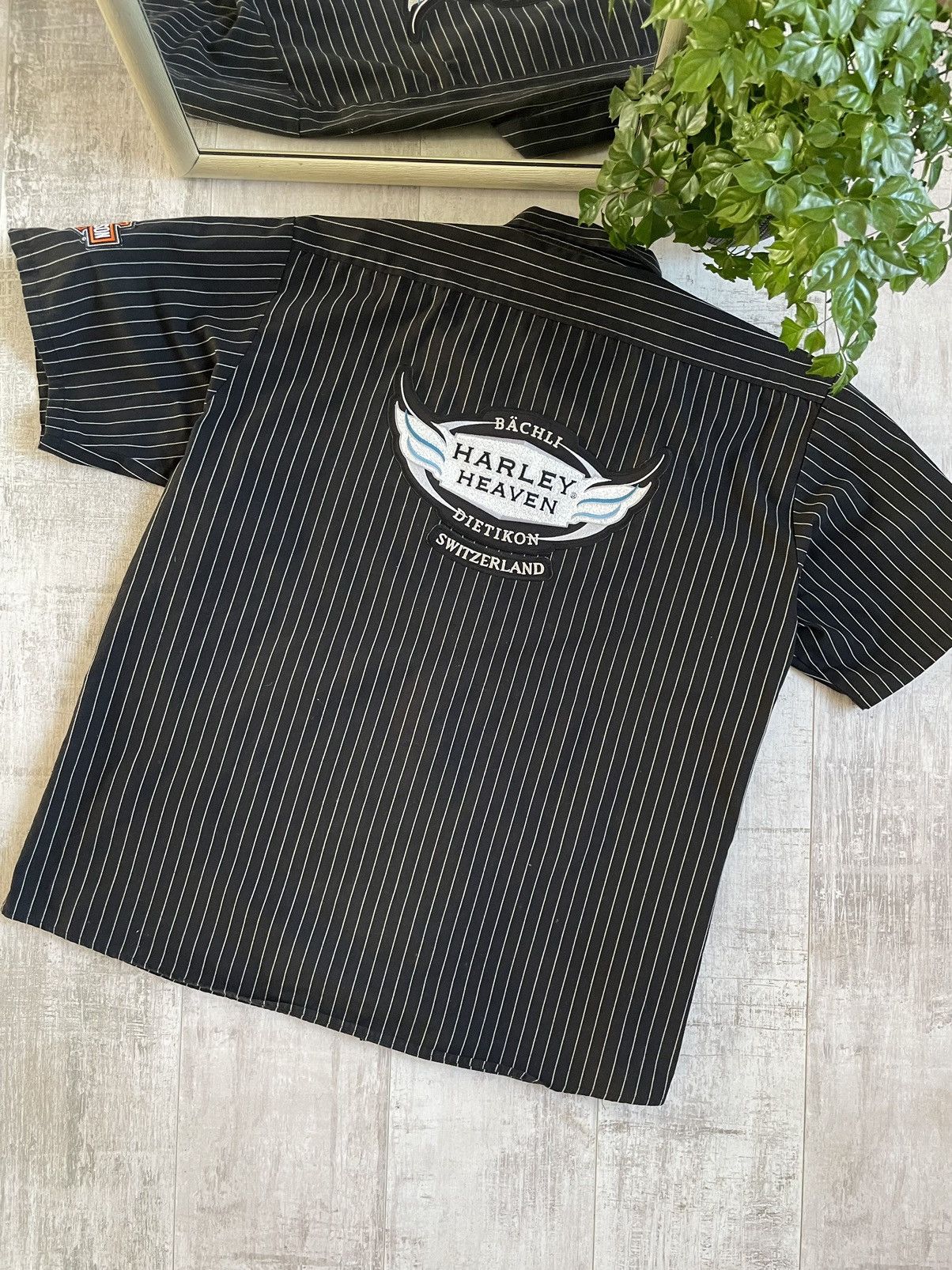 Harley Davidson × Vintage Harley Davidson Vintage Work Wear Shirt Striped Motorcycle Size US L / EU 52-54 / 3 - 4 Thumbnail