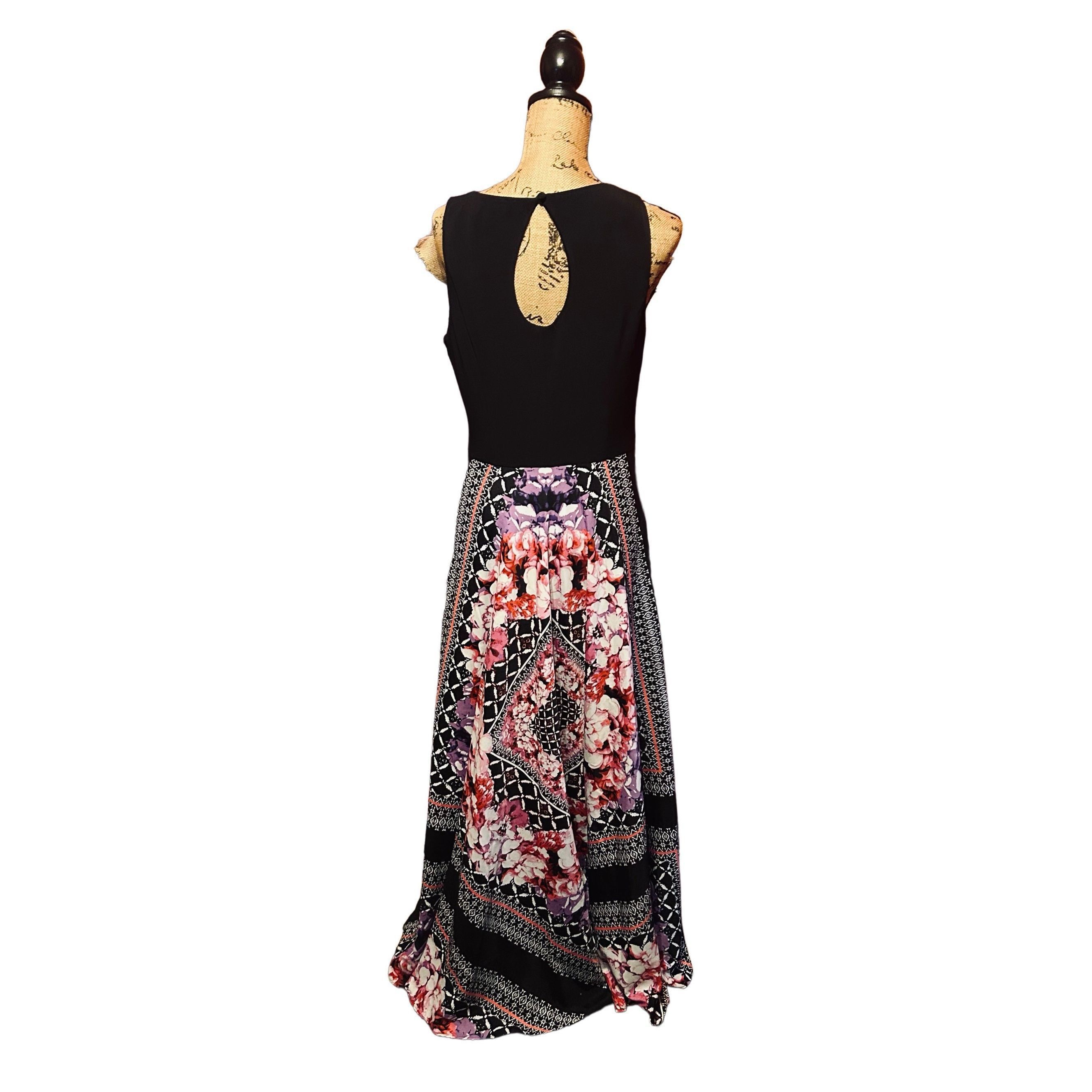 Eliza J Multicolored Halter Scarf Maxi Dress Size 12, No Bel