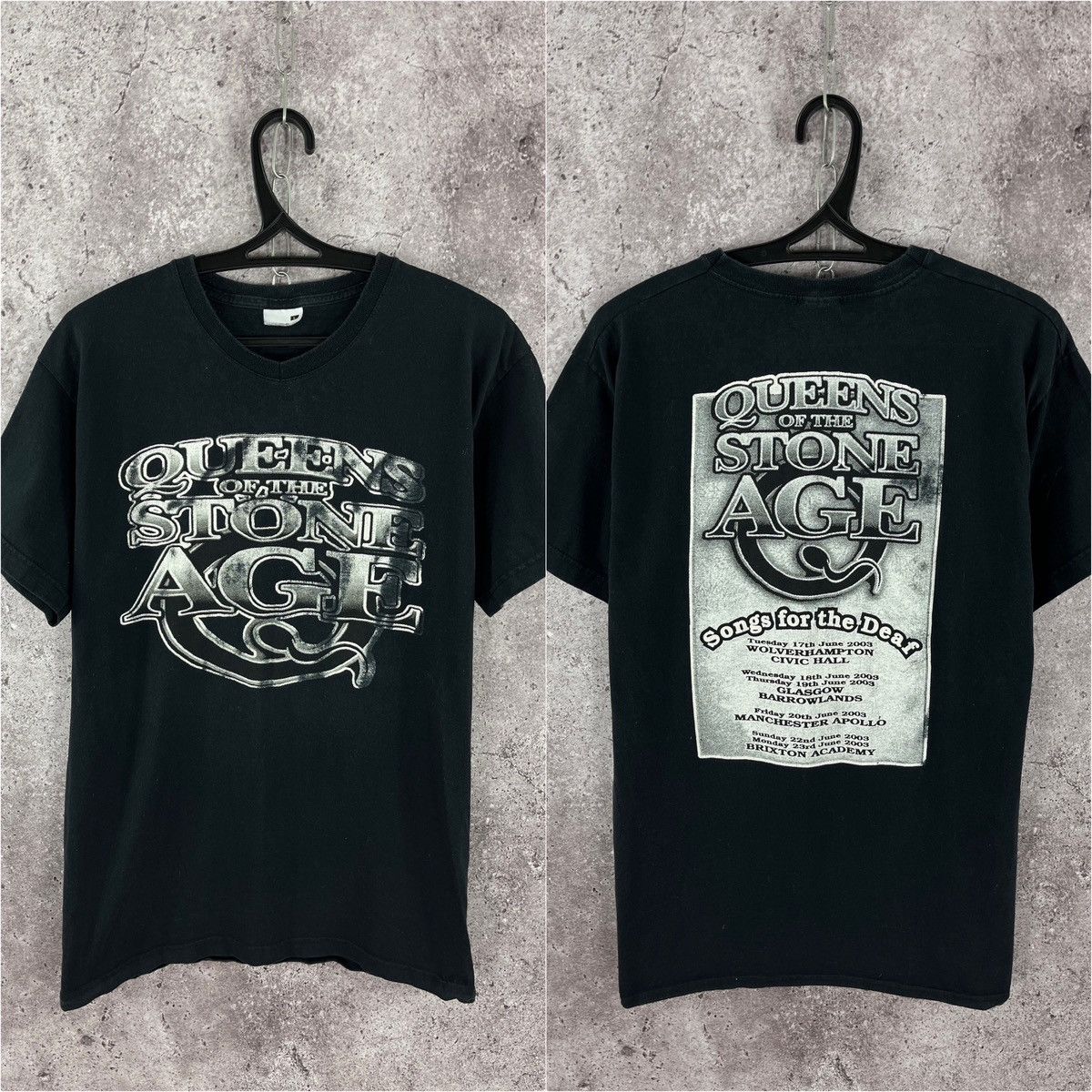 Band Tees Rare 2003 Queen Of The Stone Age Tee Big Double Logo Size L Size US L / EU 52-54 / 3 - 1 Thumbnail