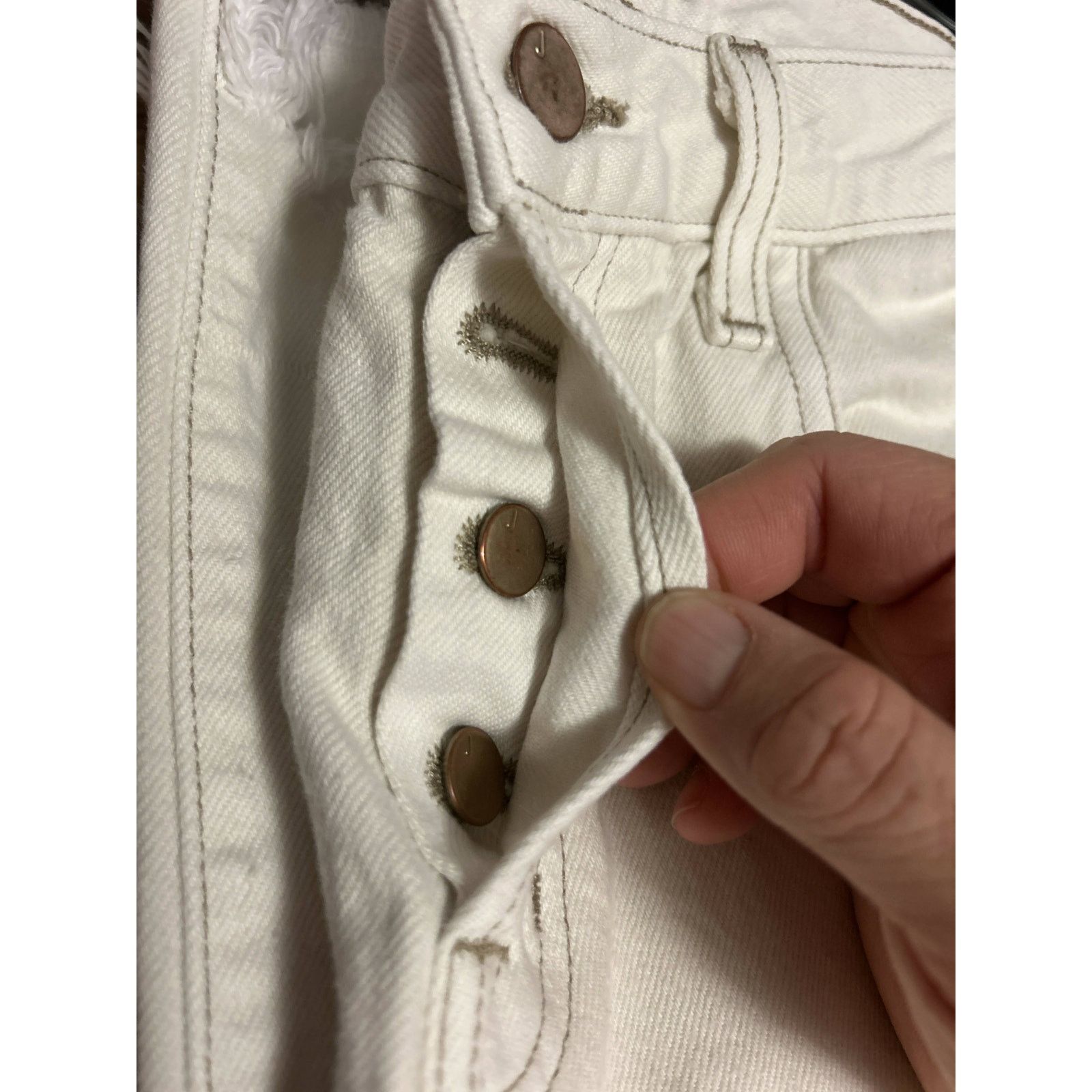 J Brand J Brand Beige High-Rise Raw Hem Straight Leg Cropped Jeans Size 24" / US 00 / IT 34 - 3 Thumbnail
