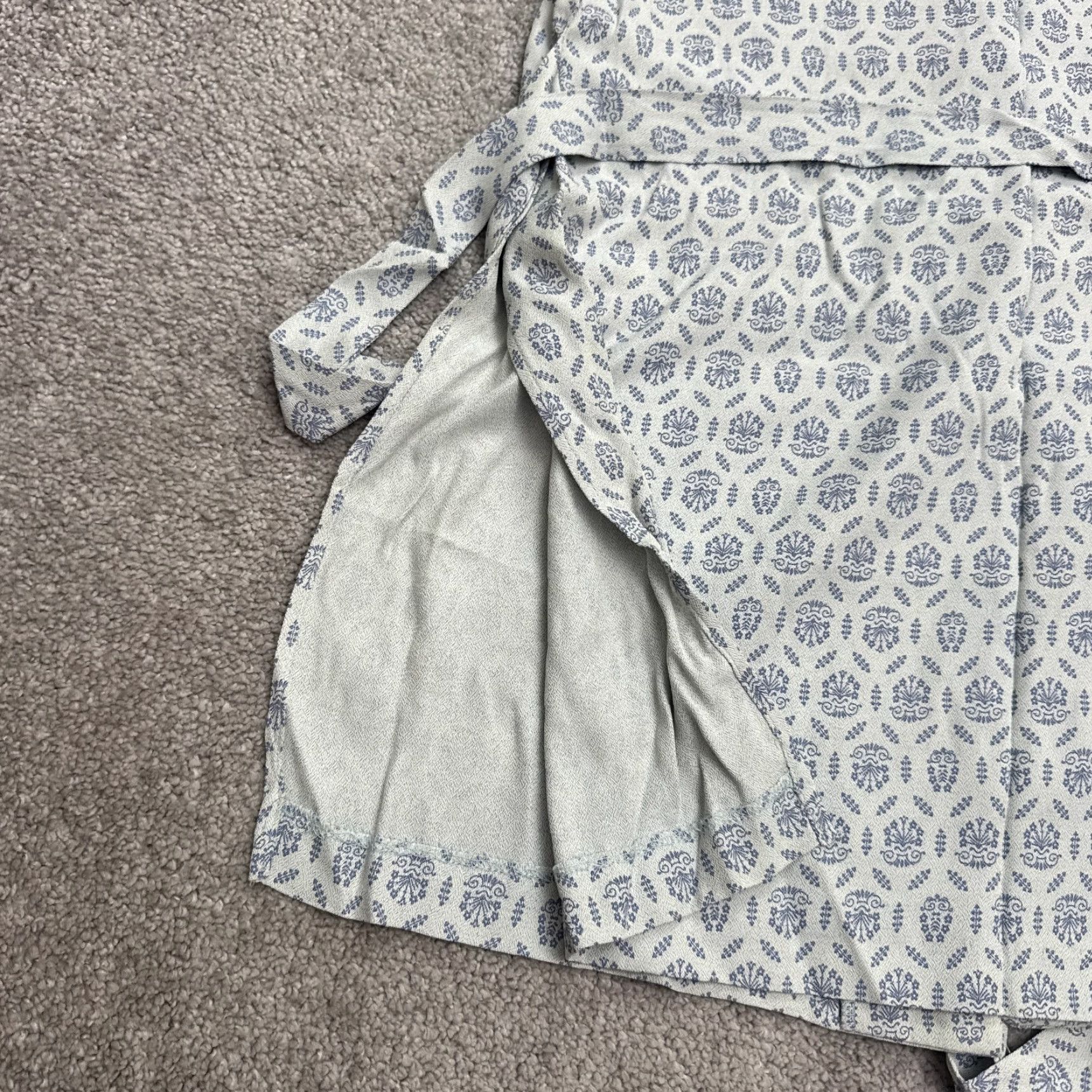 Vintage VINTAGE CDC Mini Dress Women's 6 Petite Sleeveless Button Up Collarless 90s Blue White, 90s Theme, Casual Size M / US 6-8 / IT 42-44 - 3 Thumbnail