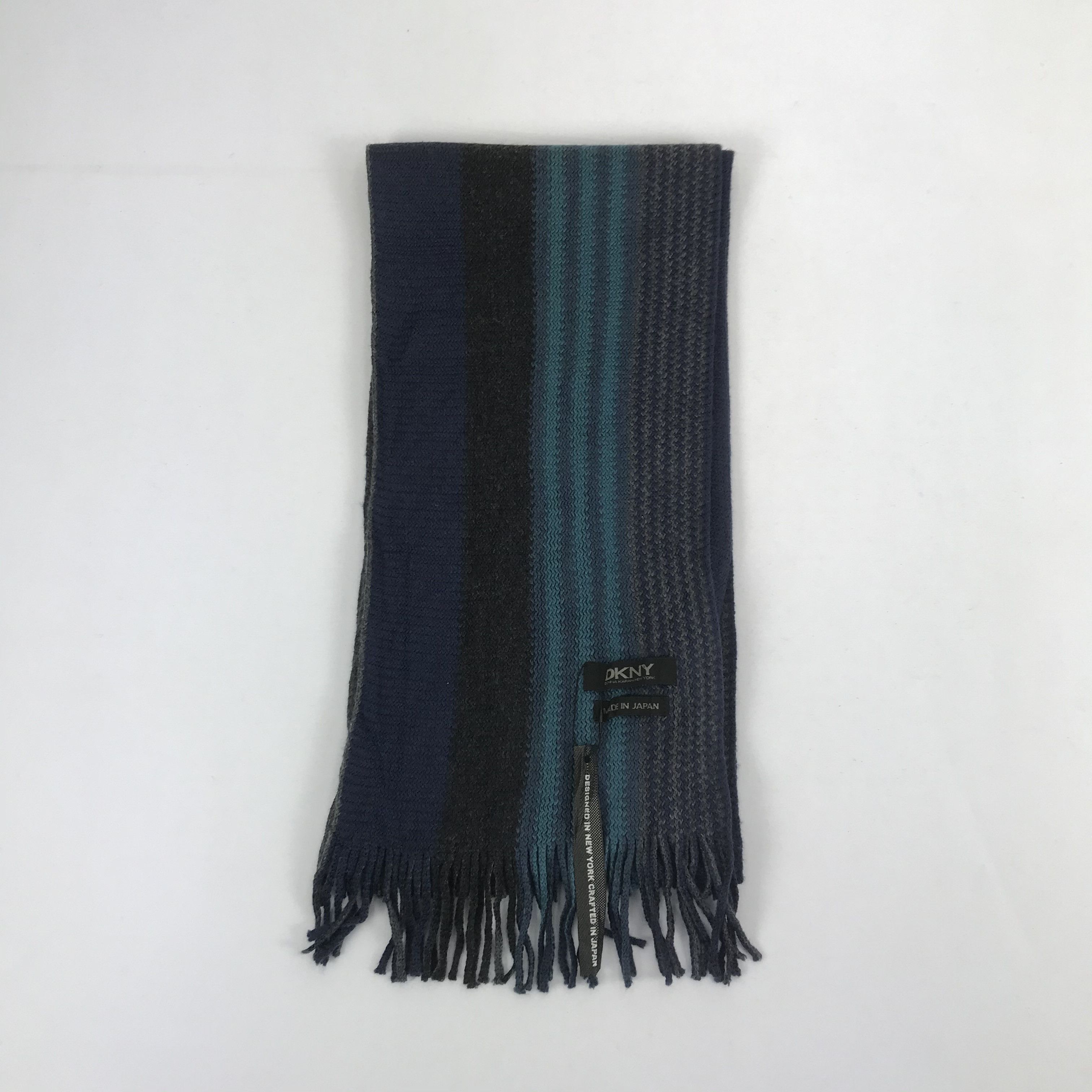 DKNY Vintage DKNY Scarf Muffler Knitted Wool Ribbed Knit Scarves Size ONE SIZE - 2 Thumbnail
