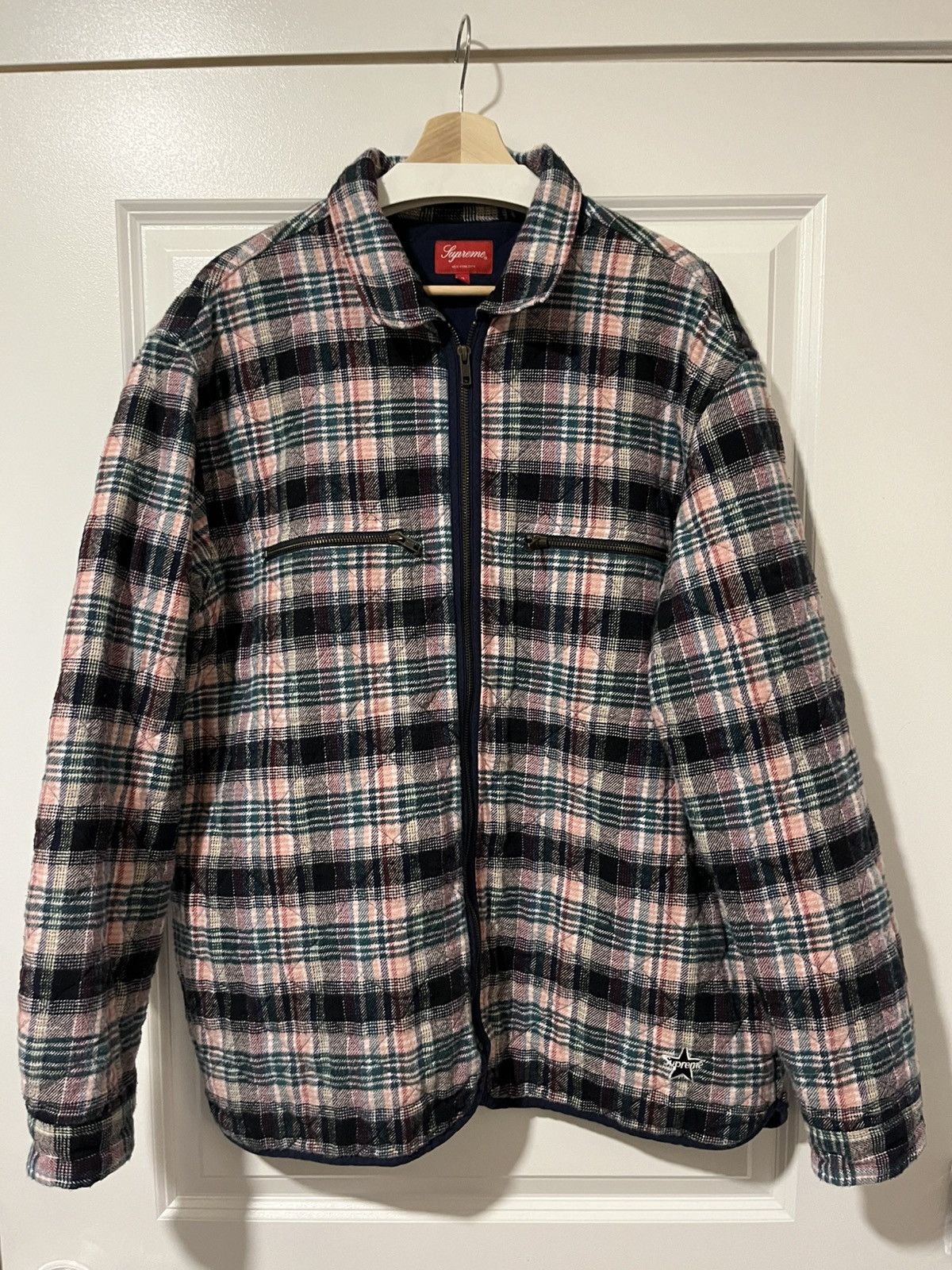 Supreme Supreme Quilted Plaid Zip Up Shirt | Grailed