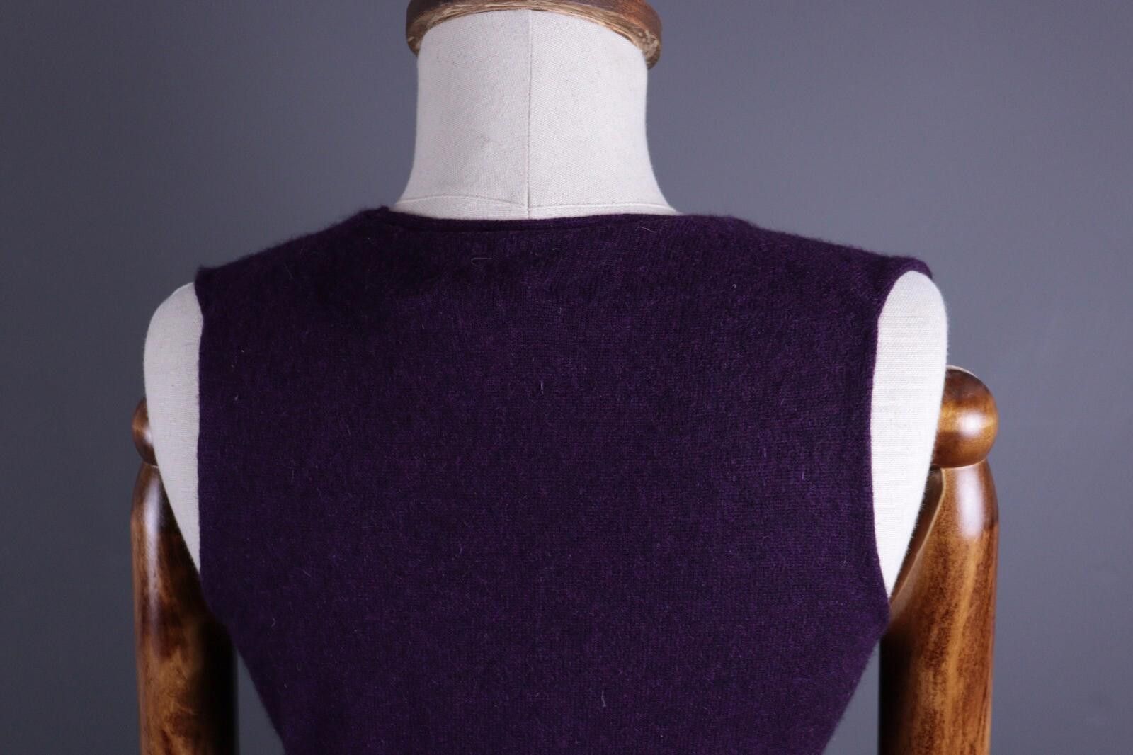 TIGRE BROCANTE Brora Purple Wool Knit Vest Cardigan Sweater Size S Size S / US 4 / IT 40 - 10 Thumbnail