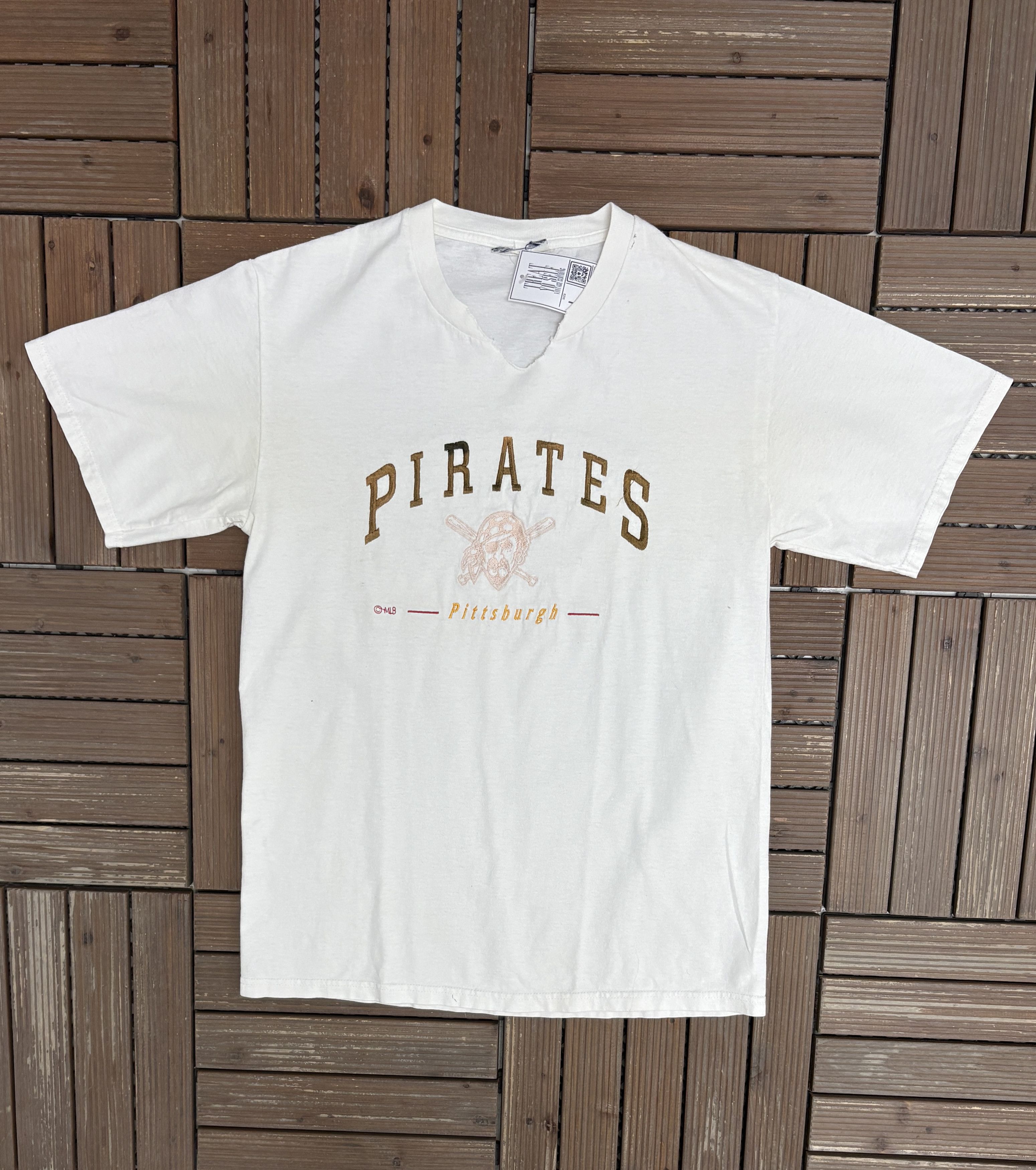 Vintage Pittsburgh Pirates Embroidered Vintage White T-Shirt Tee Size US L / EU 52-54 / 3 - 1 Thumbnail