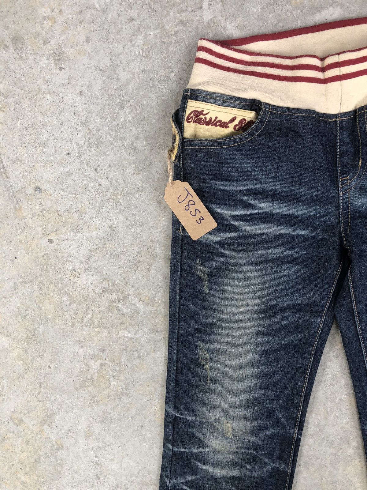 Japanese Brand Japanese Classical elf Distressed Jeans Embroidered Size US 31 - 3 Thumbnail